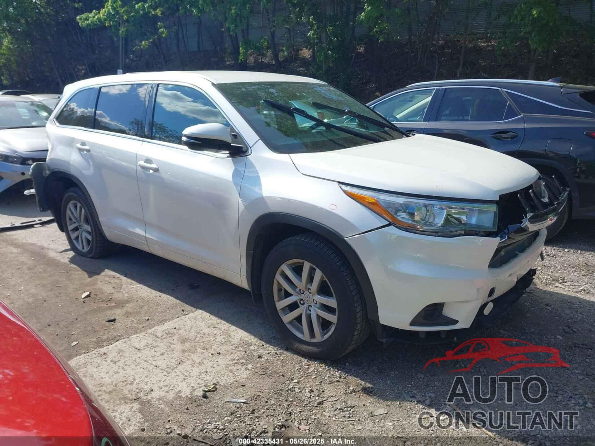 TOYOTA HIGHLANDER 2015 - 5TDBKRFH6FS094959