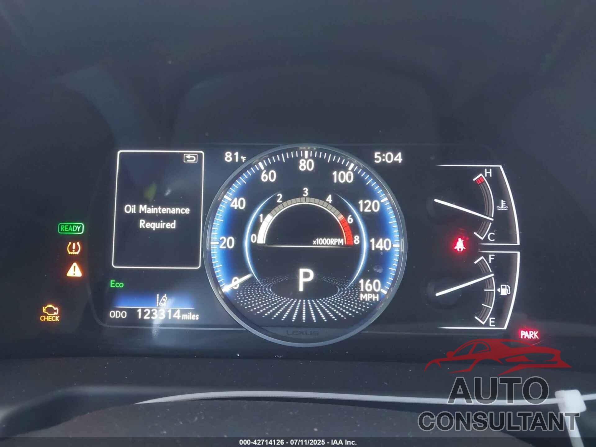 LEXUS ES 300H 2019 - JTHB21B13K2043784
