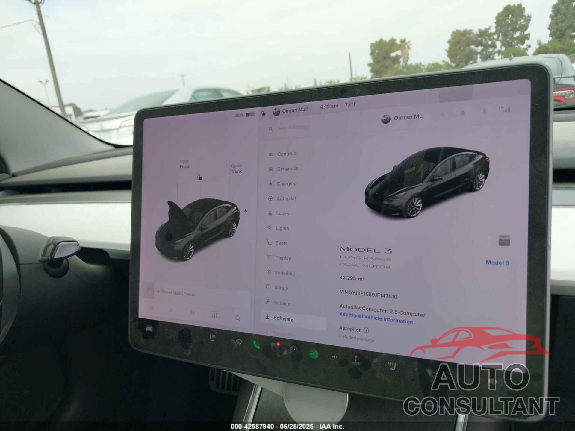 TESLA MODEL 3 2018 - 5YJ3E1EB9JF147810