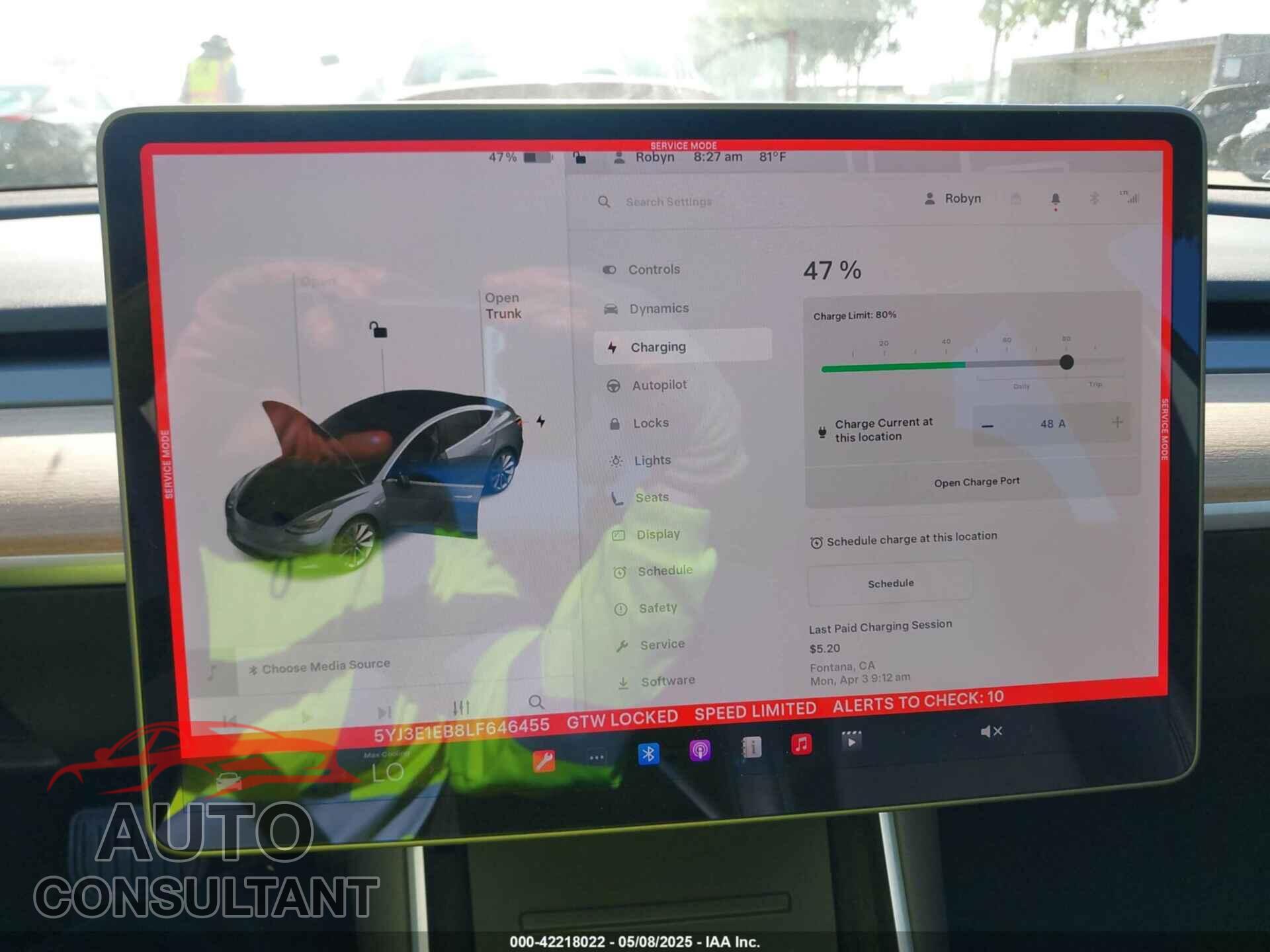 TESLA MODEL 3 2020 - 5YJ3E1EB8LF646455