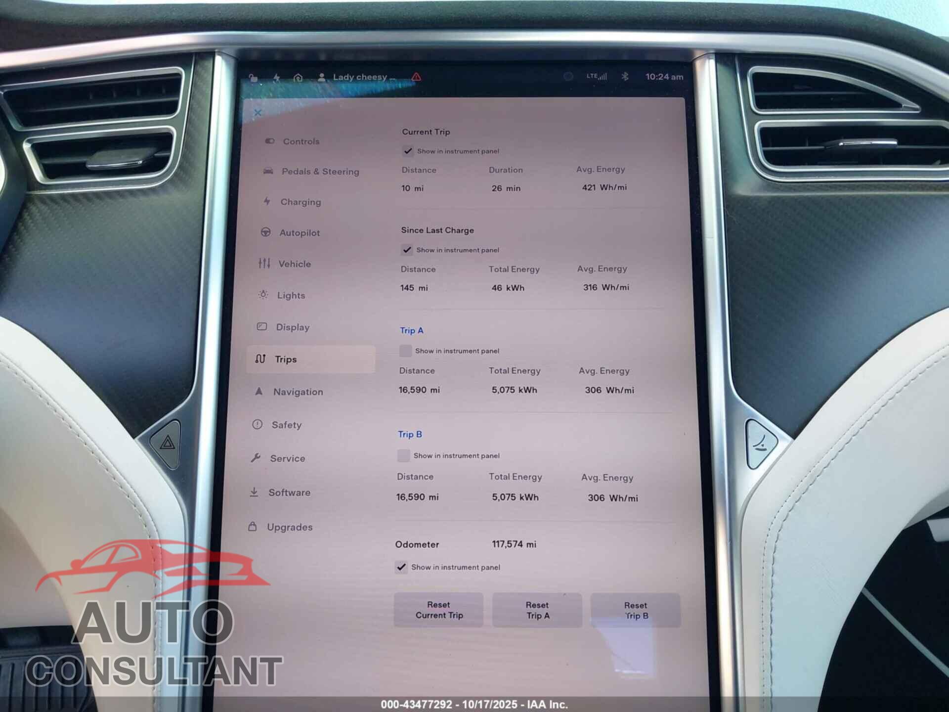 TESLA MODEL S 2017 - 5YJSA1E15HF190839