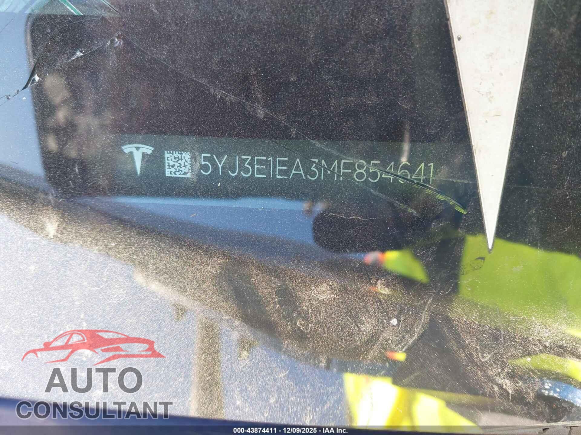 TESLA MODEL 3 2021 - 5YJ3E1EA3MF854641