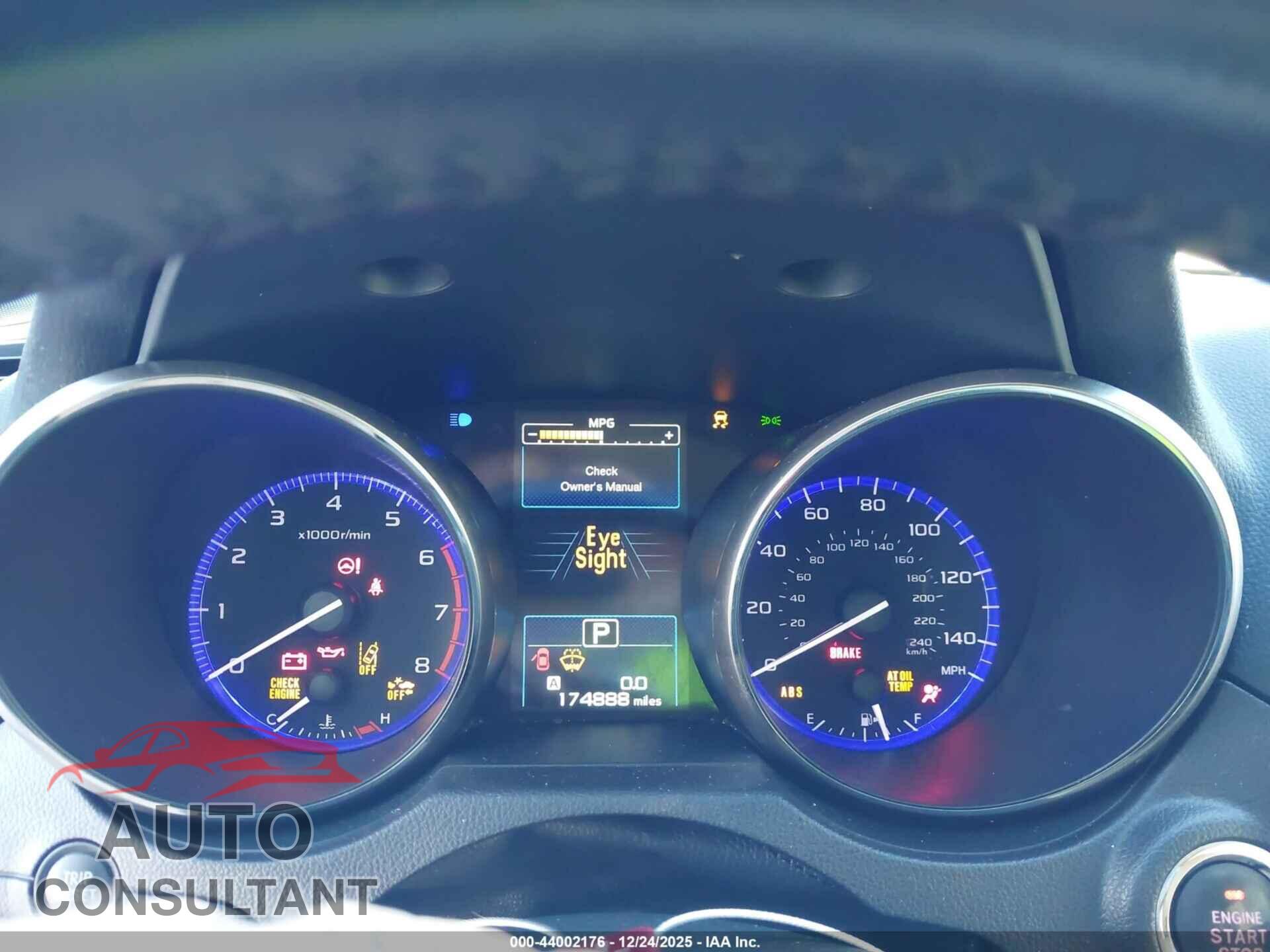 SUBARU OUTBACK 2016 - 4S4BSANC4G3242225