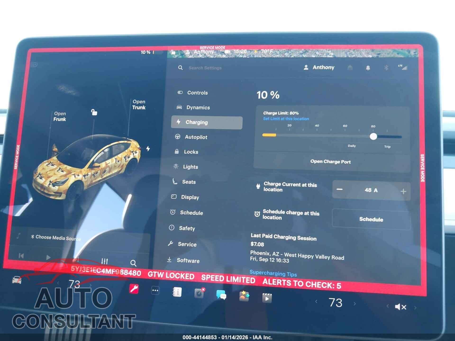 TESLA MODEL 3 2021 - 5YJ3E1EC4MF988480