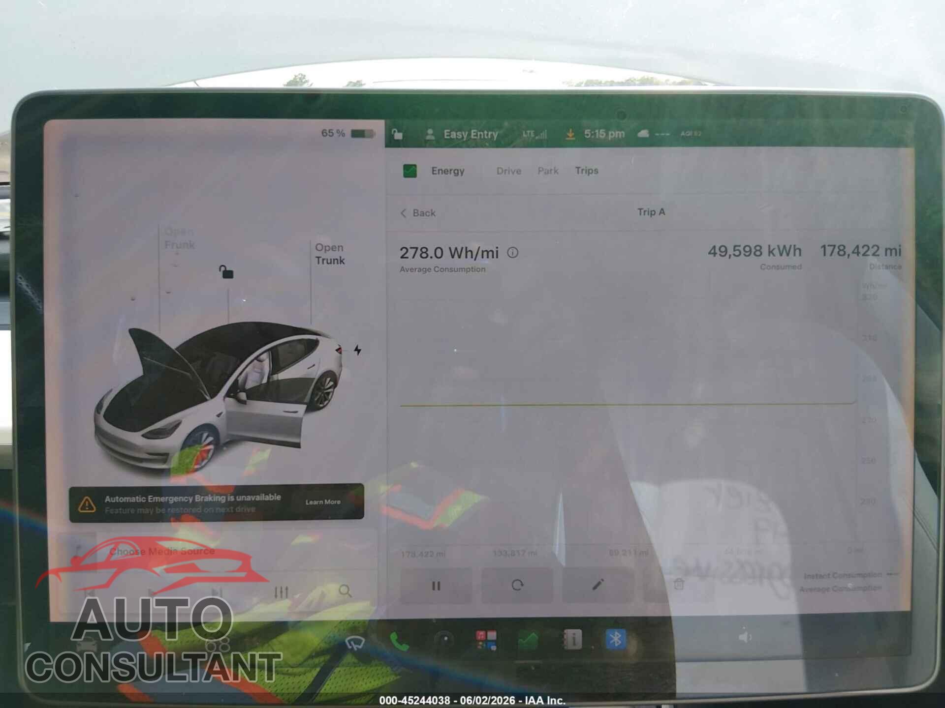TESLA MODEL 3 2019 - 5YJ3E1EB4KF469949