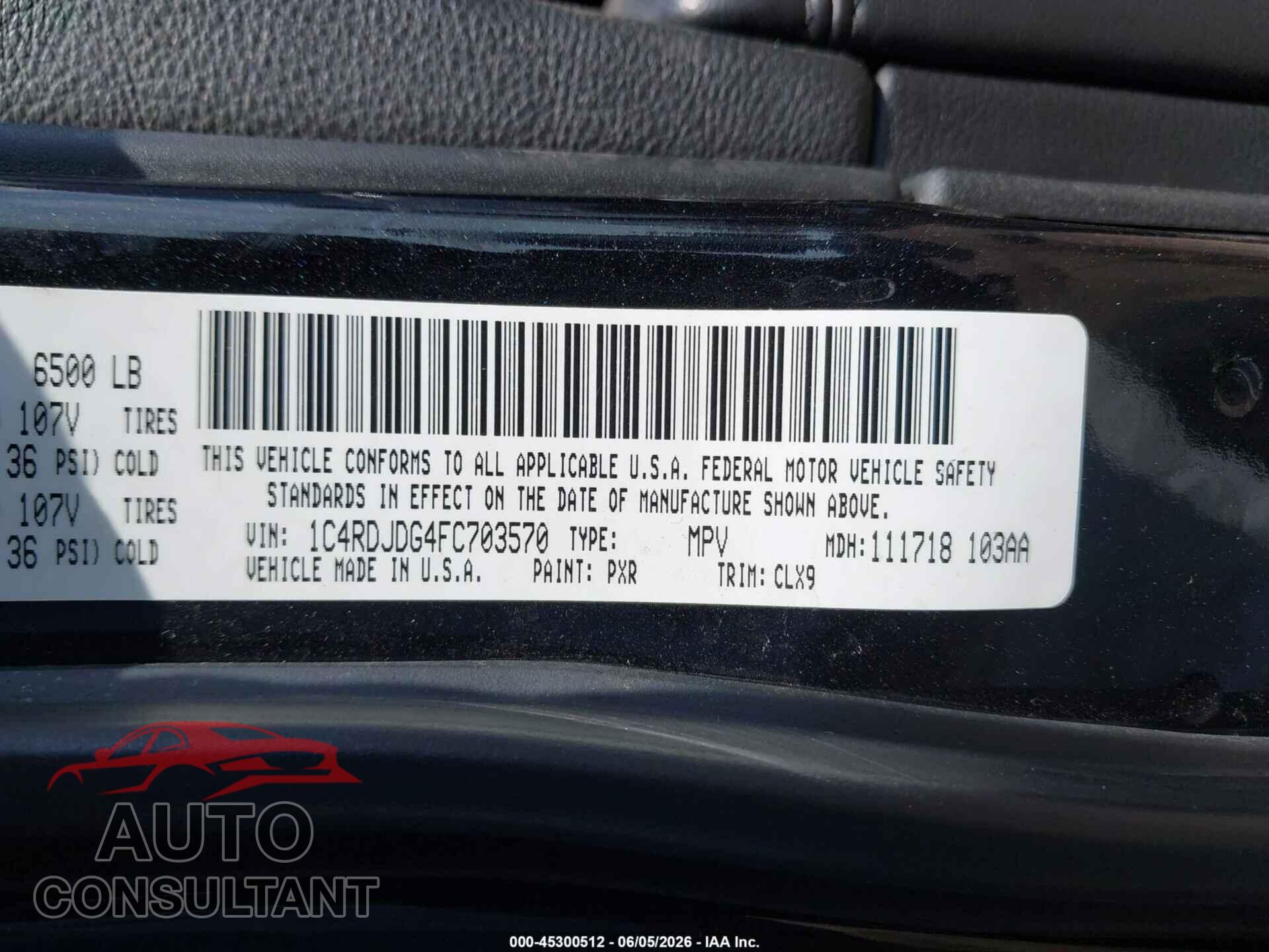 DODGE DURANGO 2015 - 1C4RDJDG4FC703570