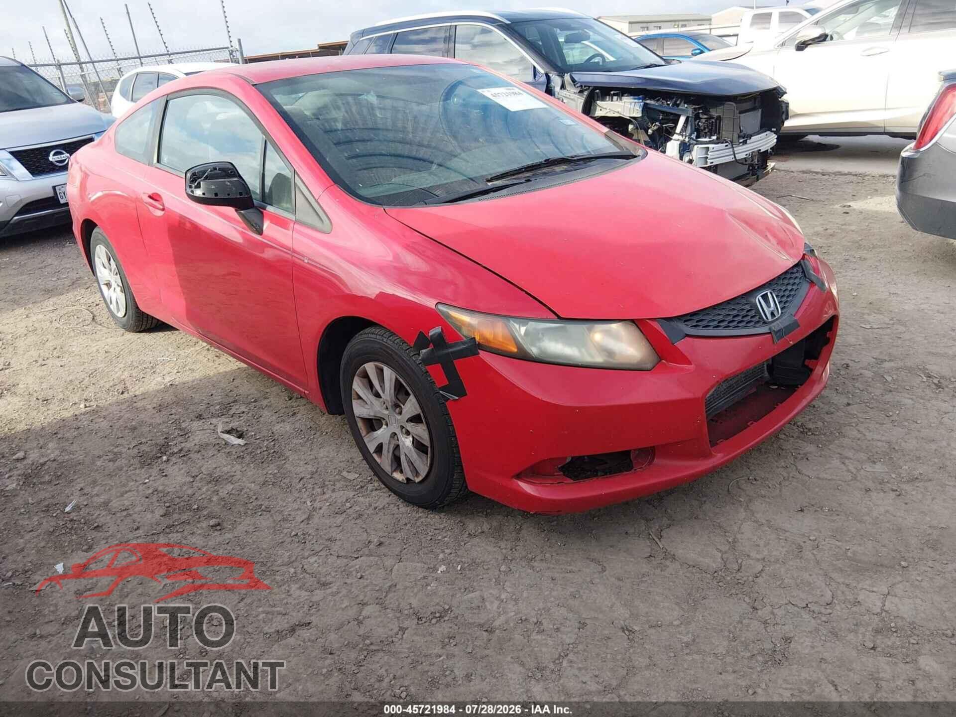 HONDA CIVIC 2012 - 2HGFG3B54CH562209