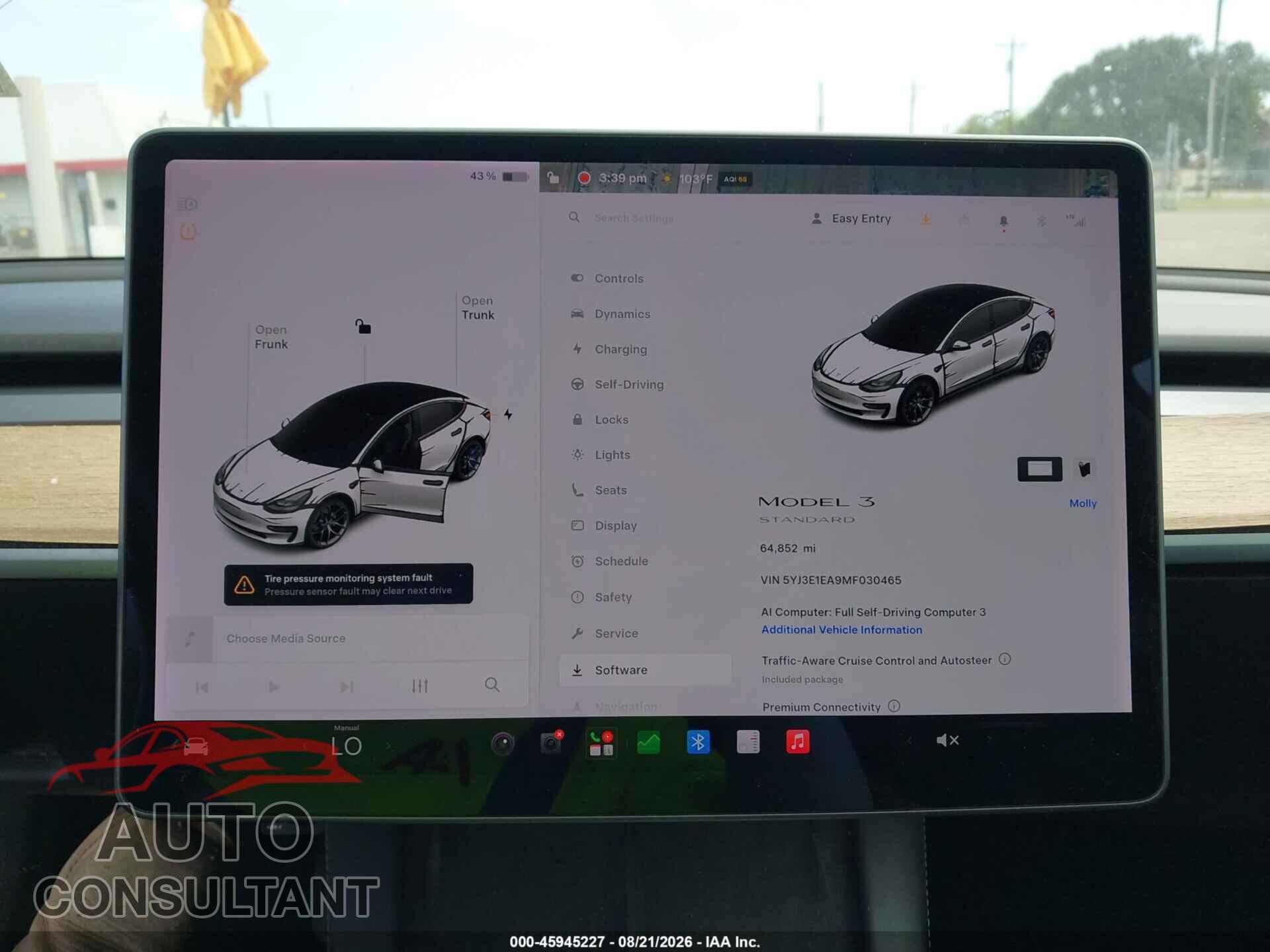 TESLA MODEL 3 2021 - 5YJ3E1EA9MF030465