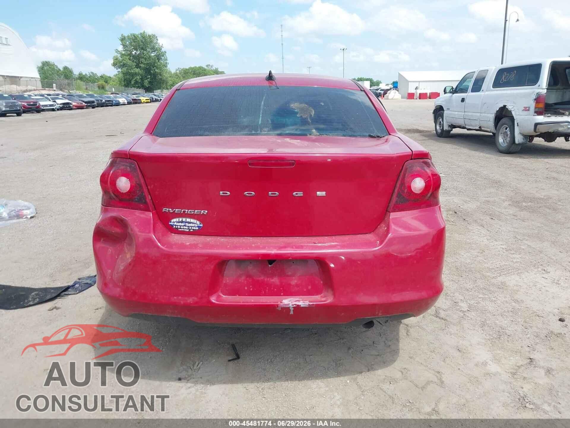 DODGE AVENGER 2013 - 1C3CDZAB7DN603661
