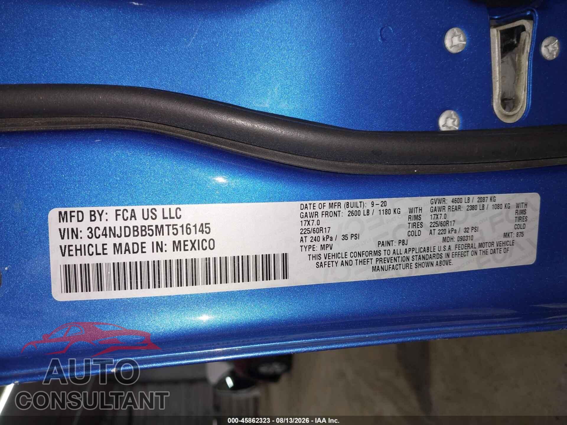 JEEP COMPASS 2021 - 3C4NJDBB5MT516145