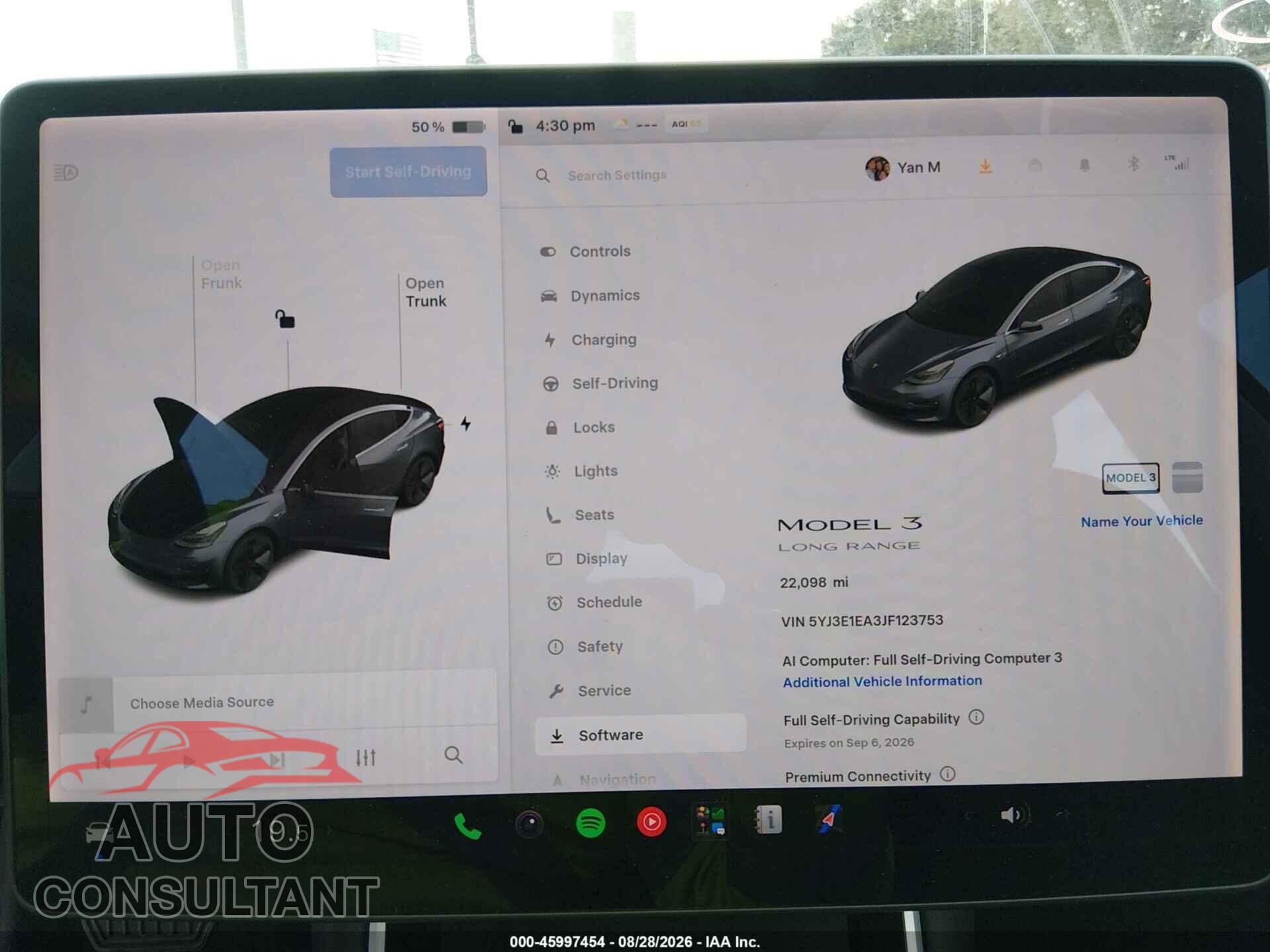 TESLA MODEL 3 2018 - 5YJ3E1EA3JF123753