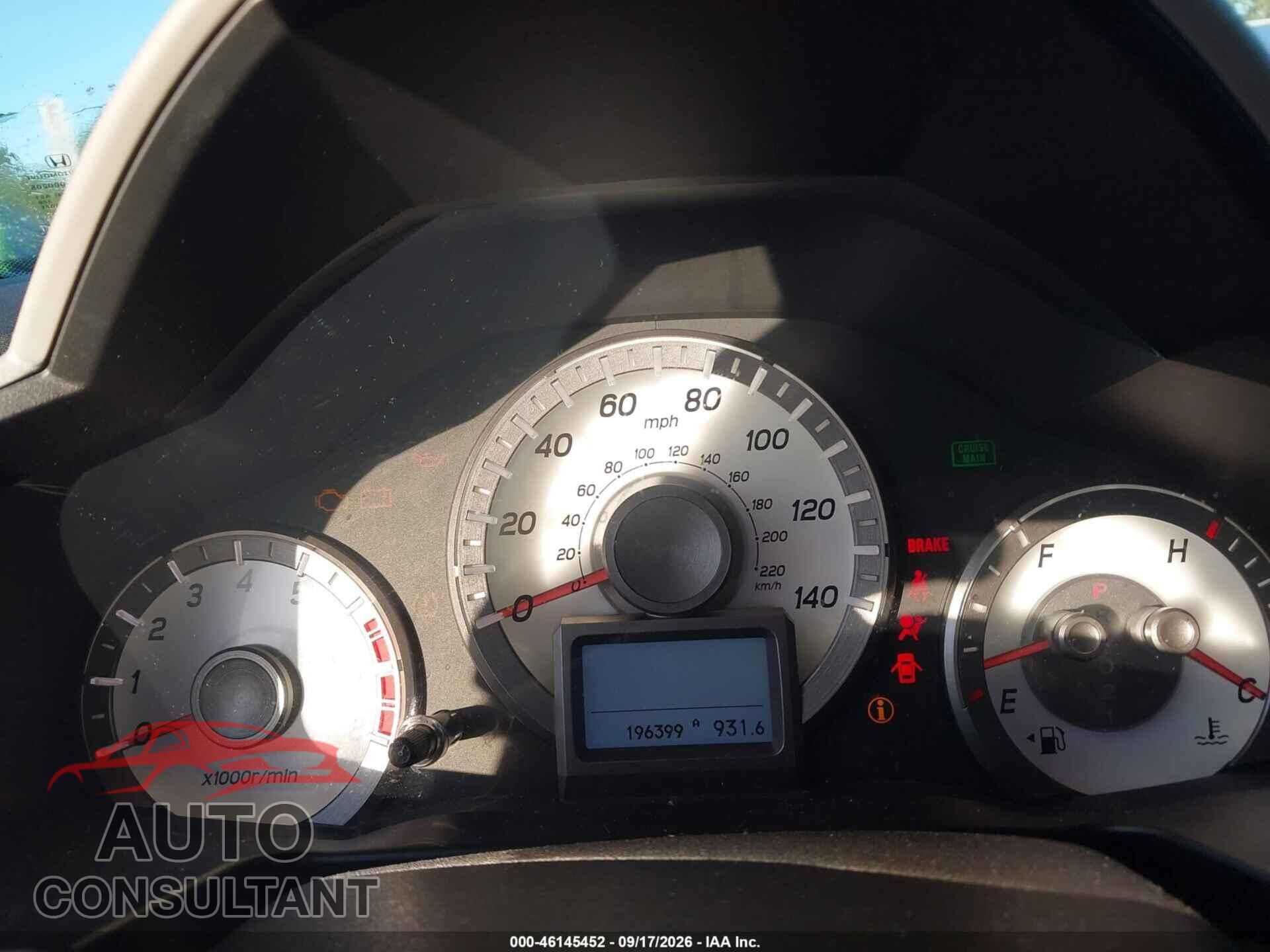 HONDA PILOT 2012 - 5FNYF3H98CB028284
