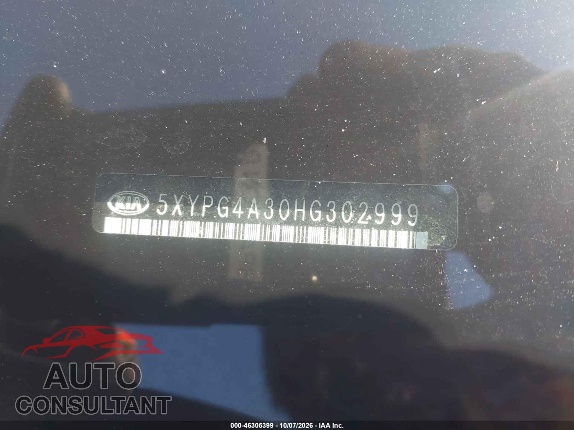 KIA SORENTO 2017 - 5XYPG4A30HG302999
