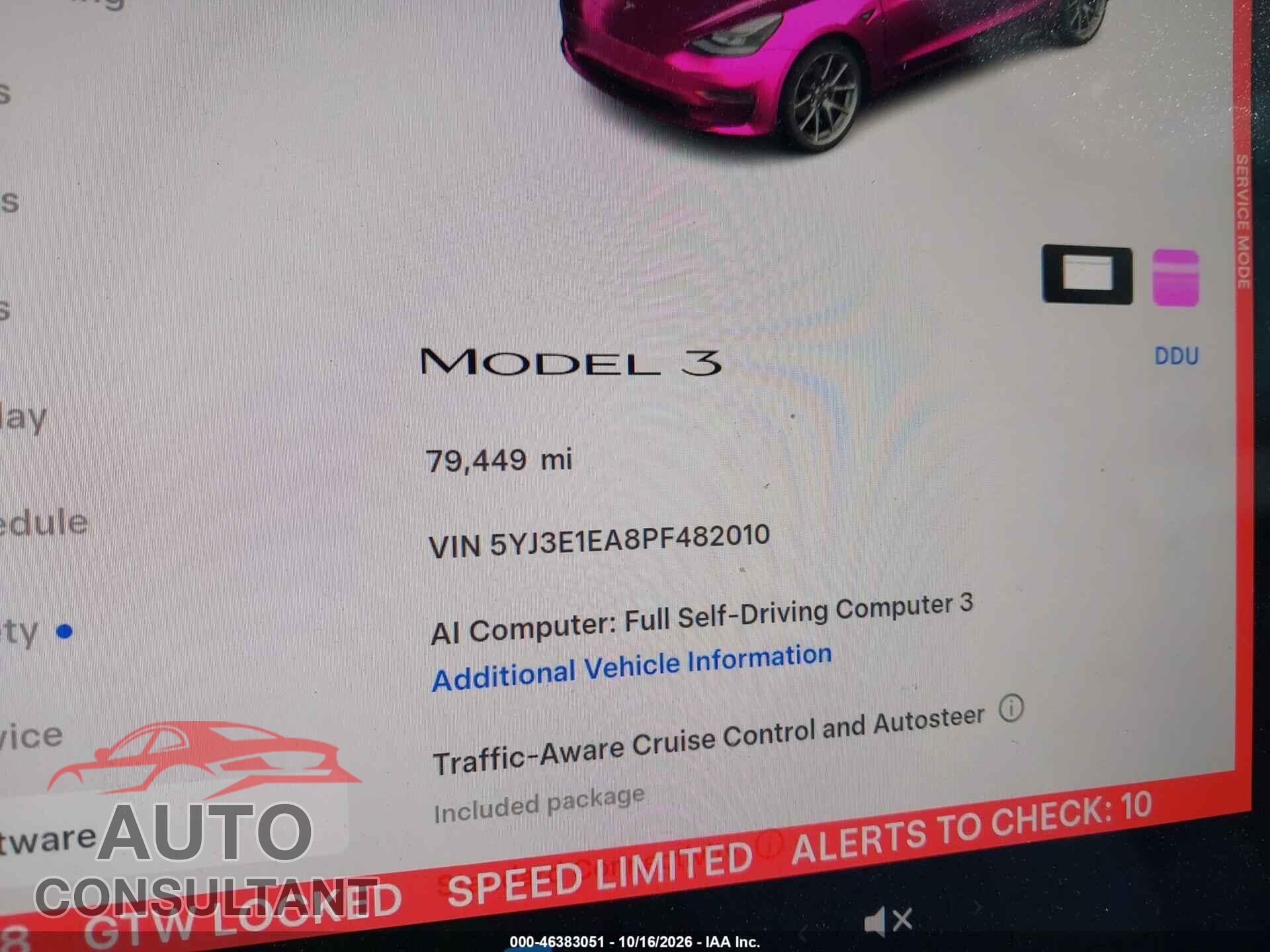 TESLA MODEL 3 2023 - 5YJ3E1EA8PF482010