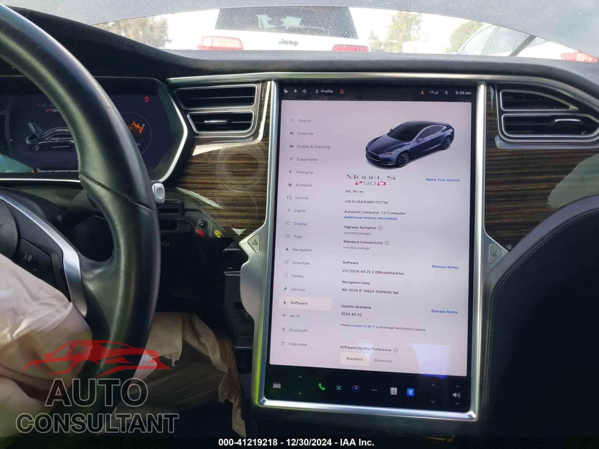 TESLA MODEL S 2015 - 5YJSA1E48FF112739
