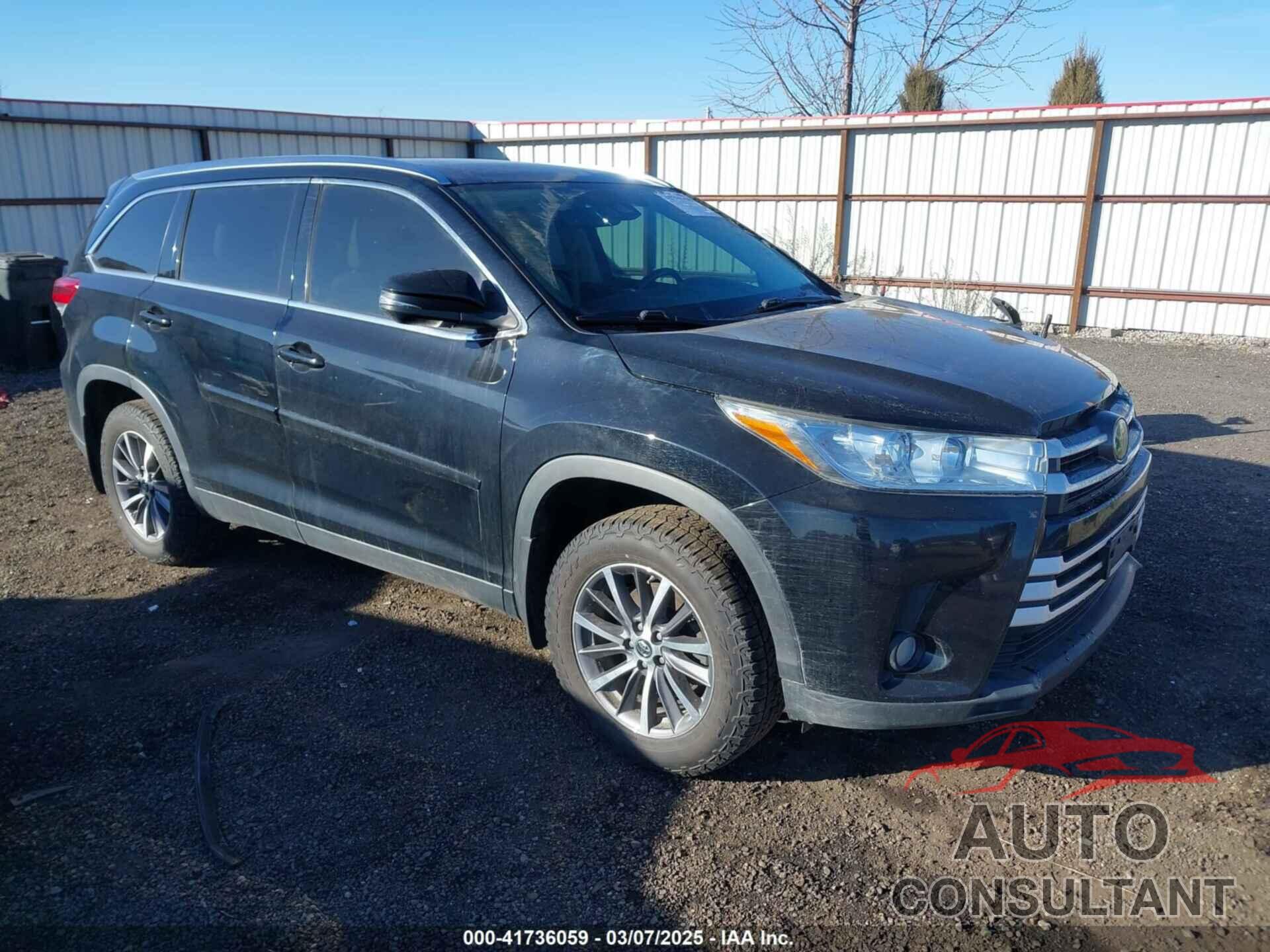 TOYOTA HIGHLANDER 2019 - 5TDJZRFH3KS580338