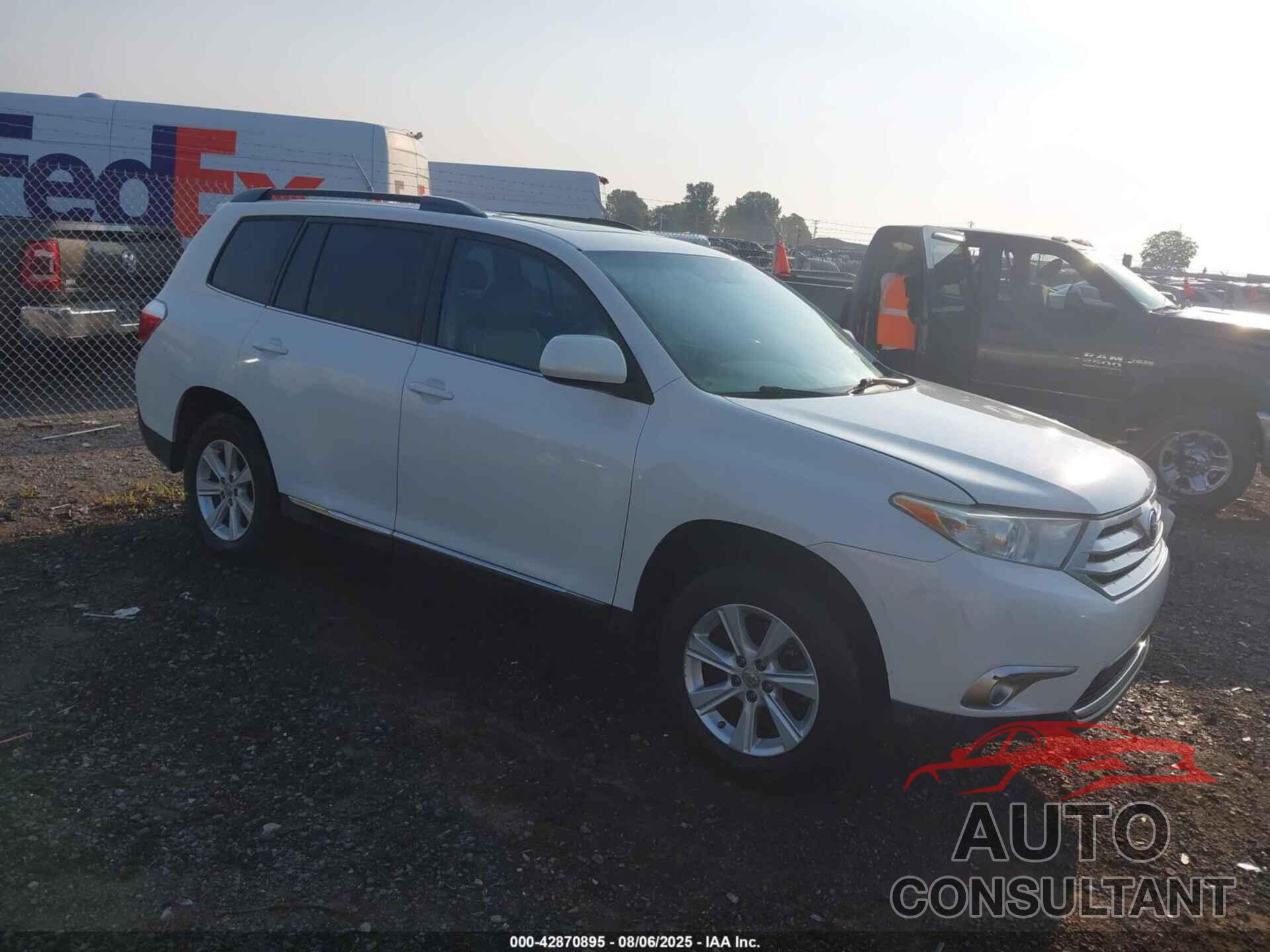 TOYOTA HIGHLANDER 2012 - 5TDZA3EH6CS019285