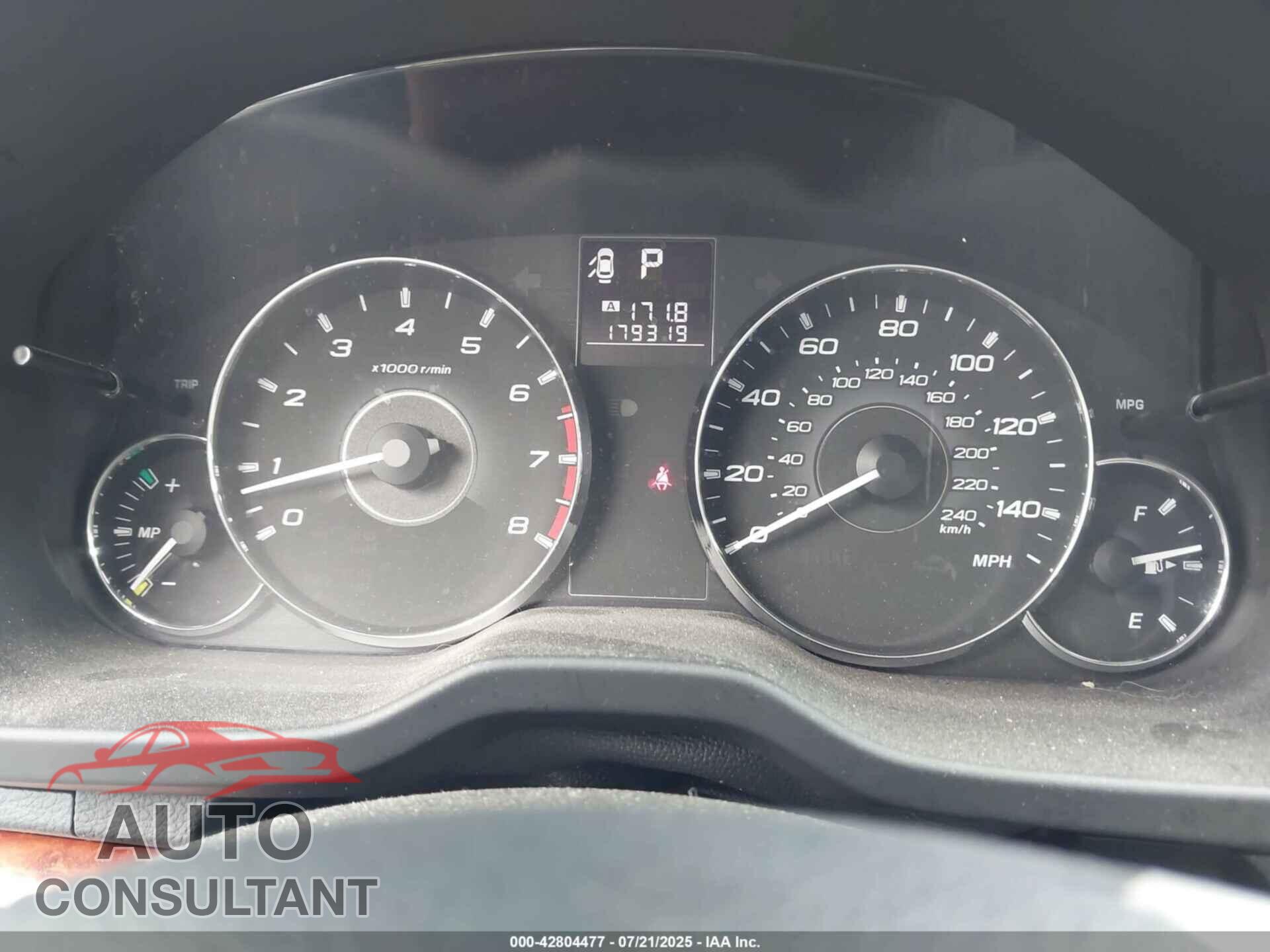 SUBARU OUTBACK 2012 - 4S4BRCKC1C3265659