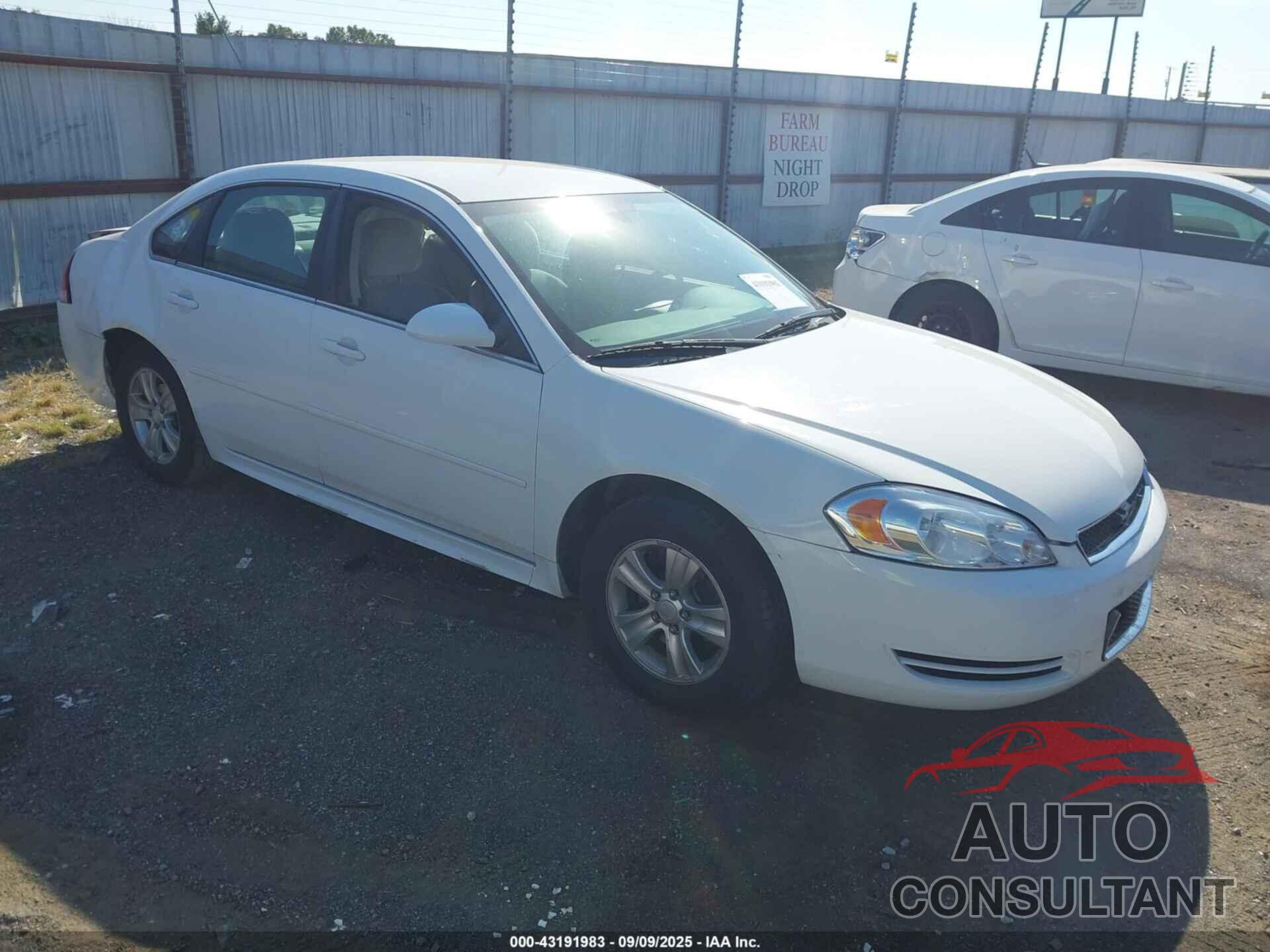CHEVROLET IMPALA 2012 - 2G1WF5E30C1244290