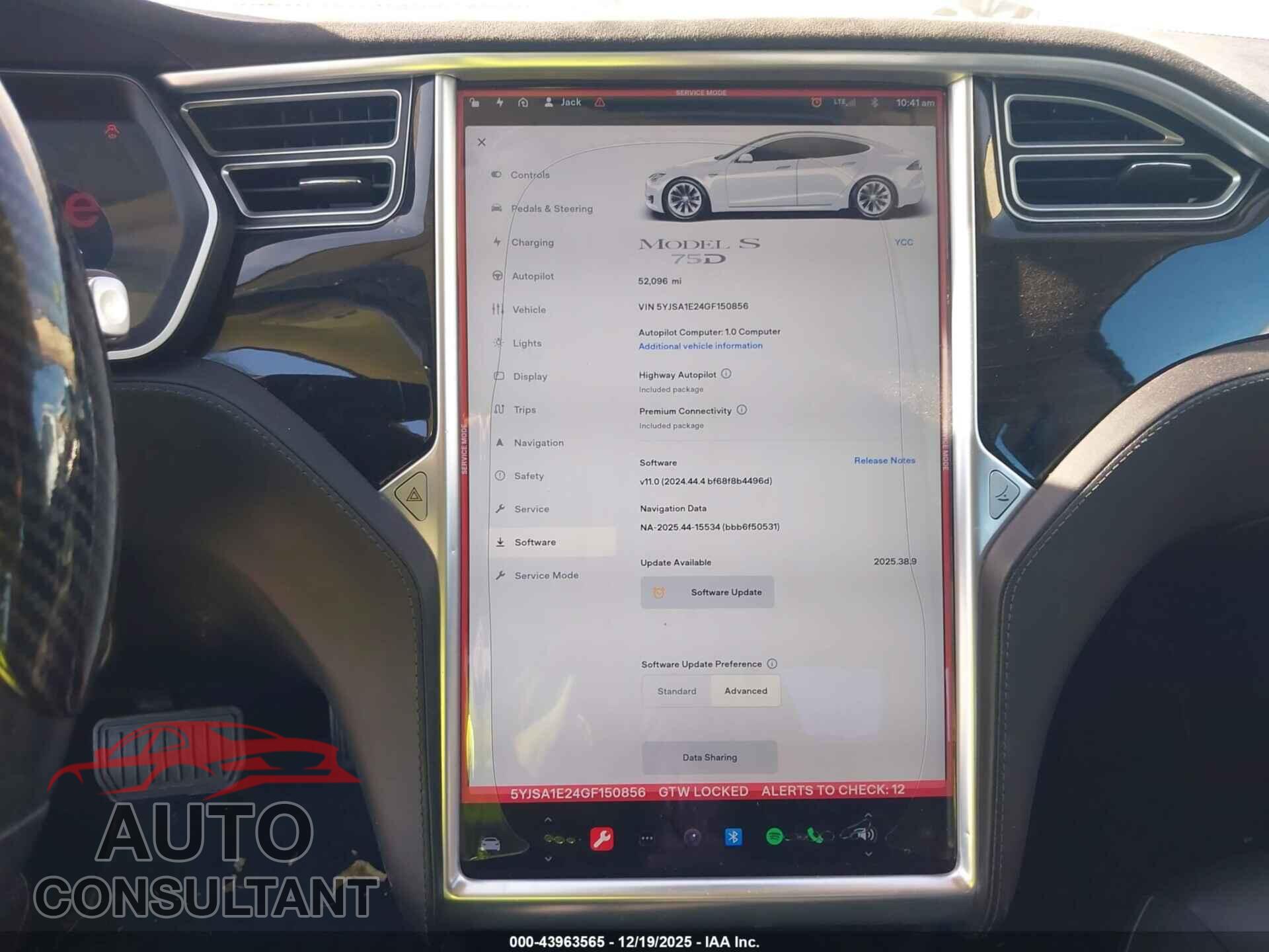 TESLA MODEL S 2016 - 5YJSA1E24GF150856