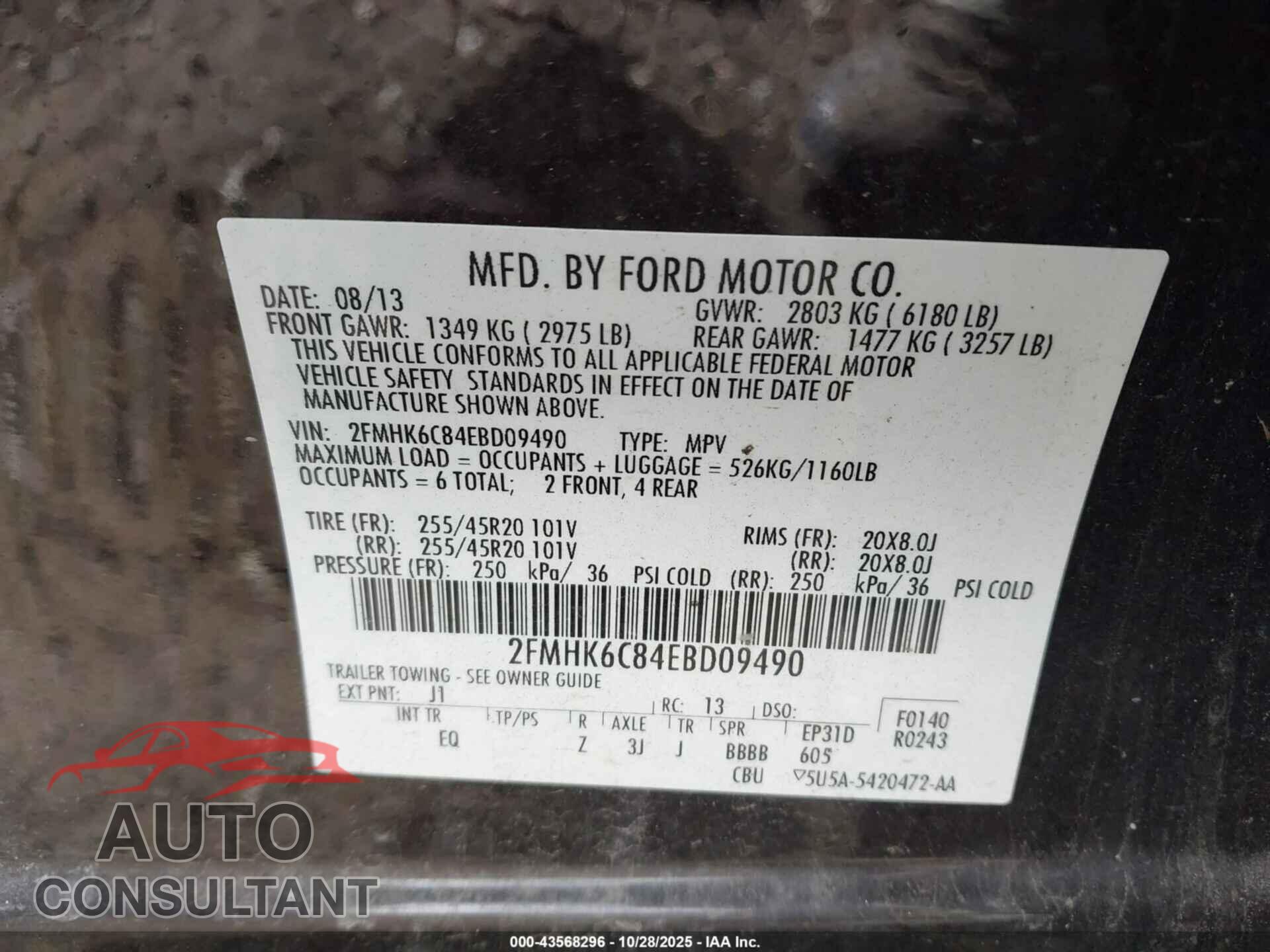 FORD FLEX 2014 - 2FMHK6C84EBD09490