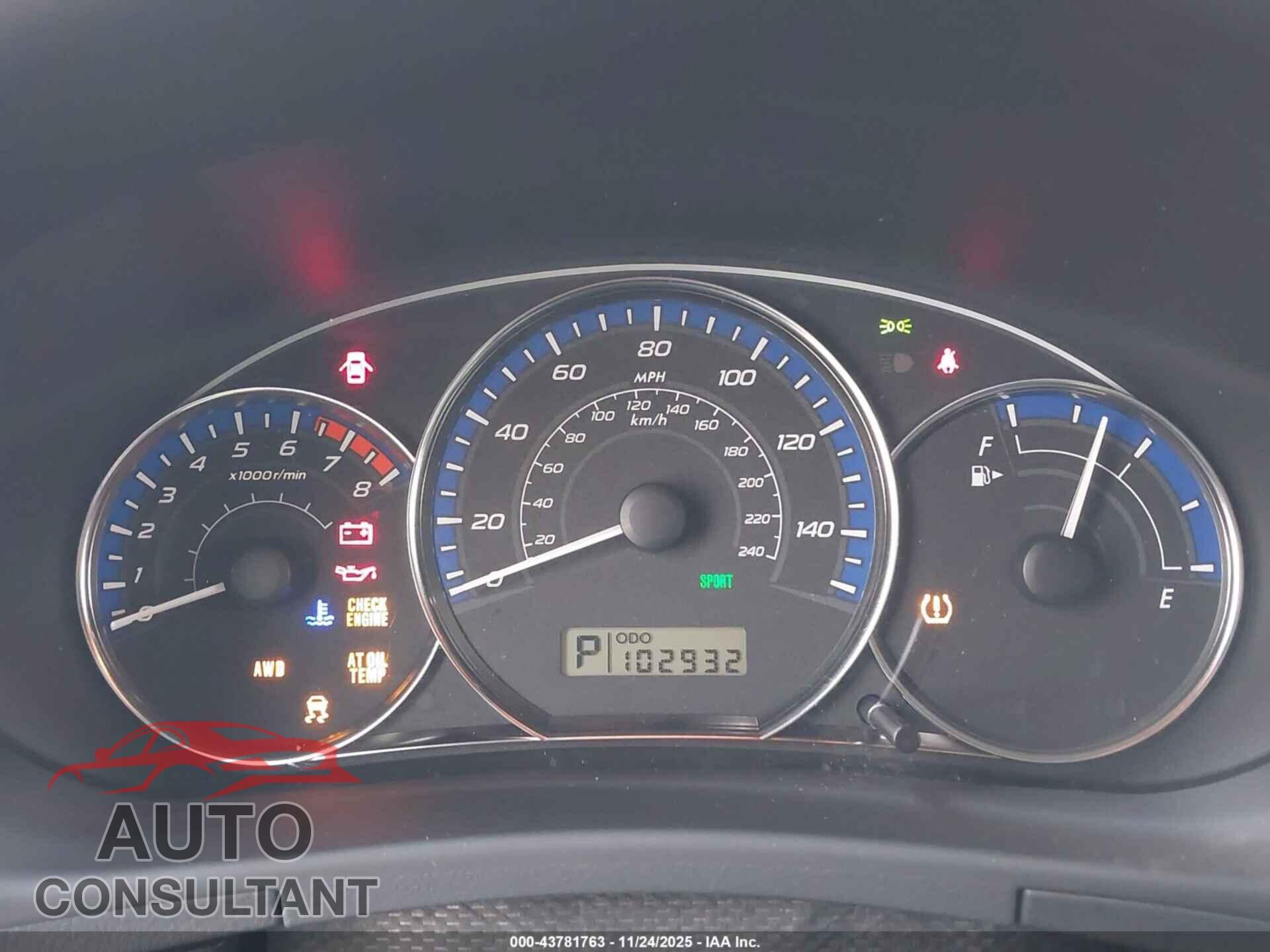 SUBARU FORESTER 2013 - JF2SHAEC4DH401019