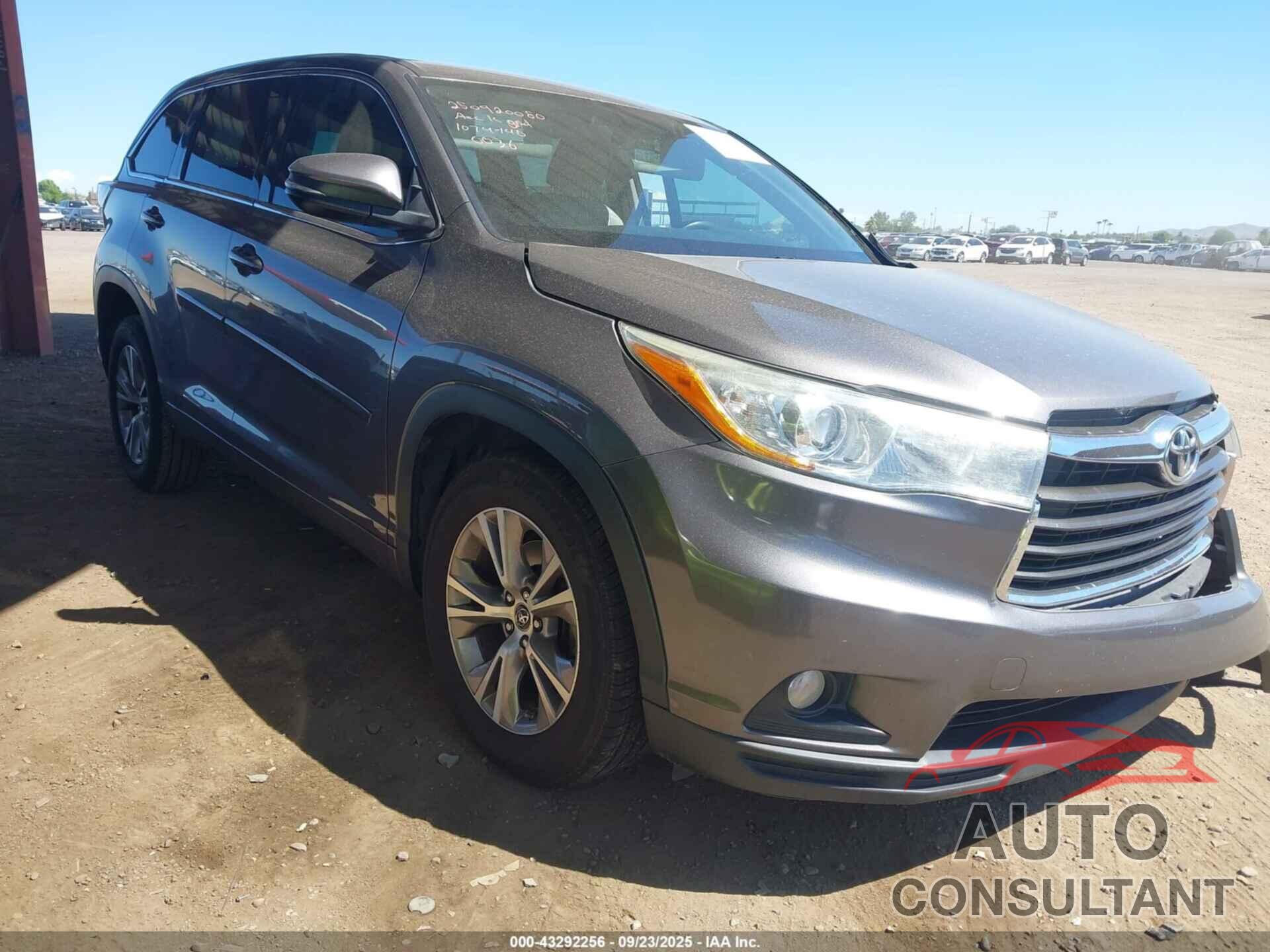 TOYOTA HIGHLANDER 2016 - 5TDZKRFH4GS149036