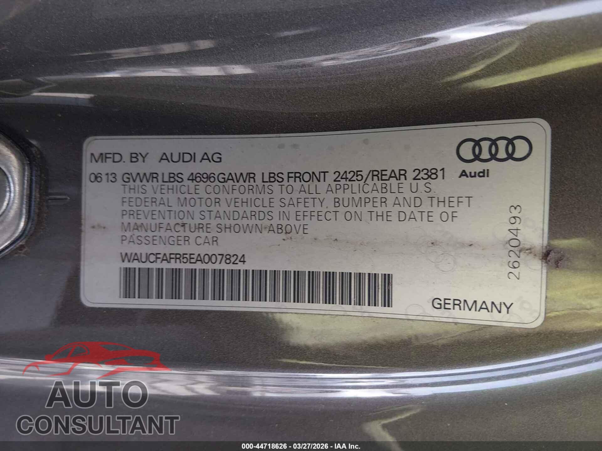 AUDI A5 2014 - WAUCFAFR5EA007824