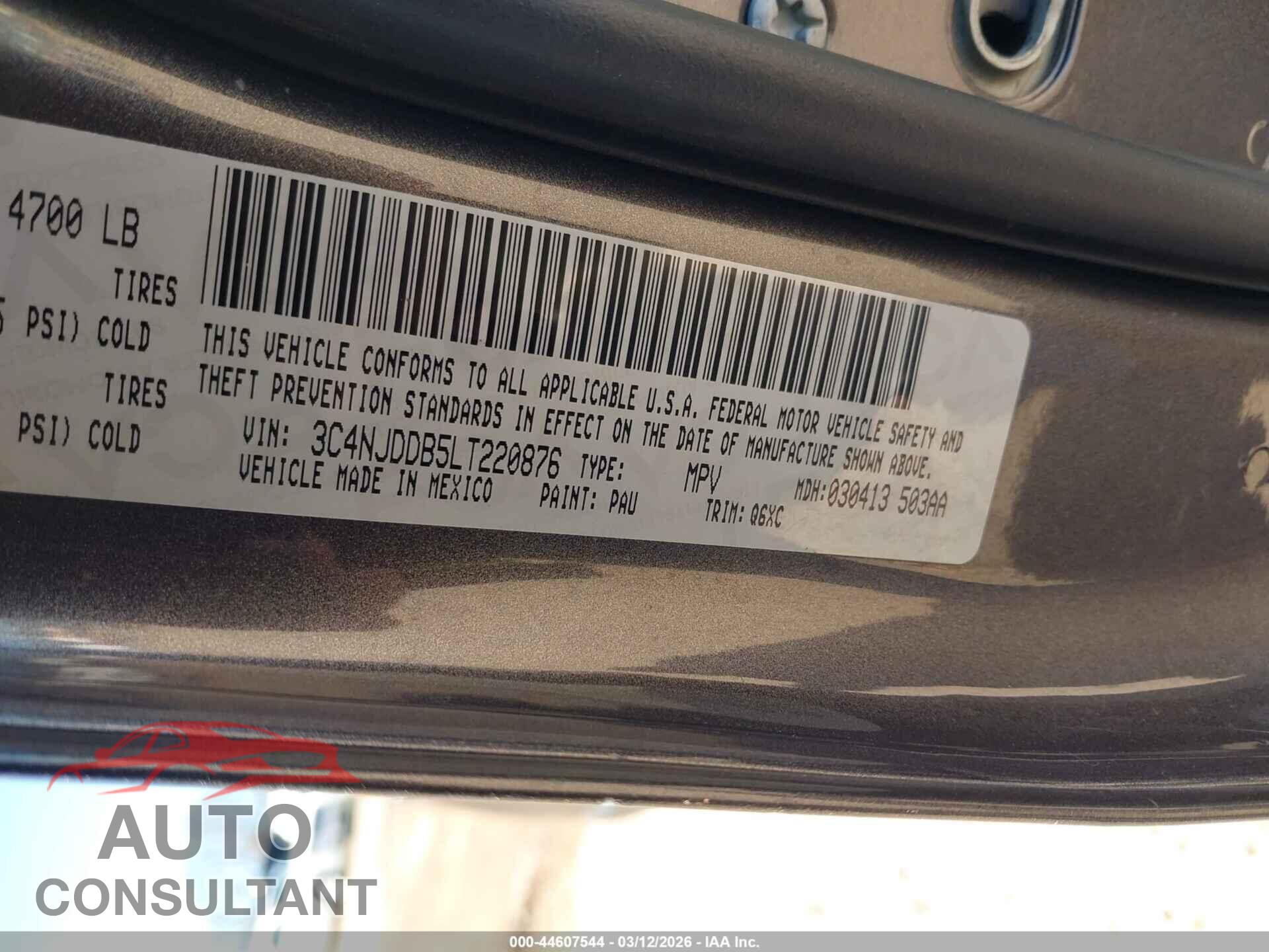 JEEP COMPASS 2020 - 3C4NJDDB5LT220876