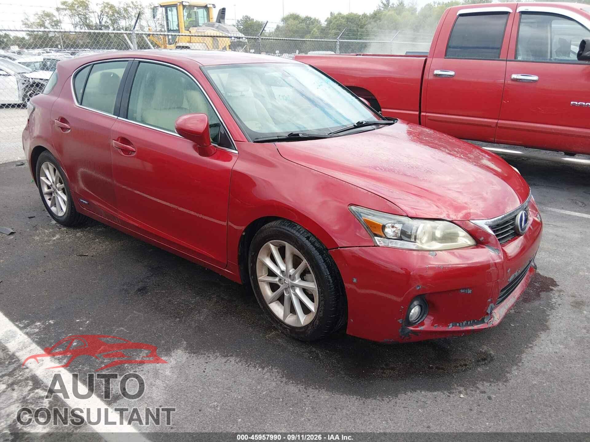 LEXUS CT 200H 2012 - JTHKD5BH0C2114536