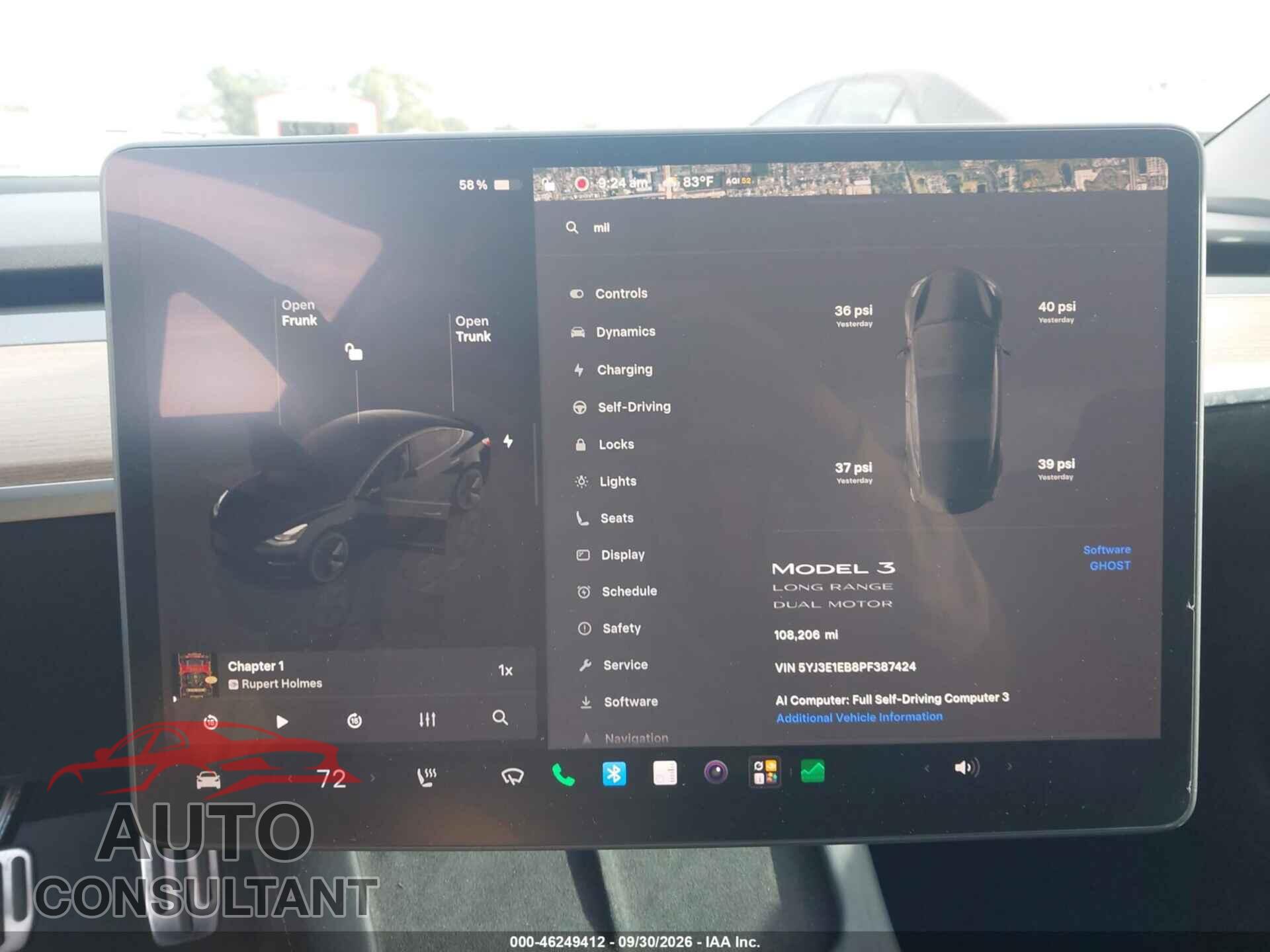 TESLA MODEL 3 2023 - 5YJ3E1EB8PF387424