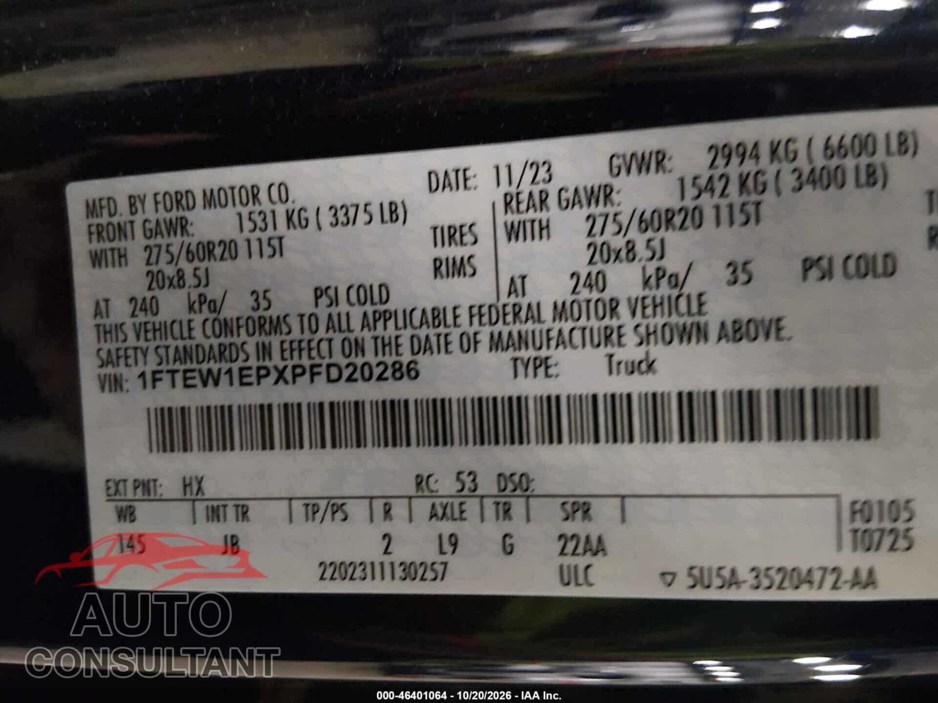 FORD F-150 2023 - 1FTEW1EPXPFD20286