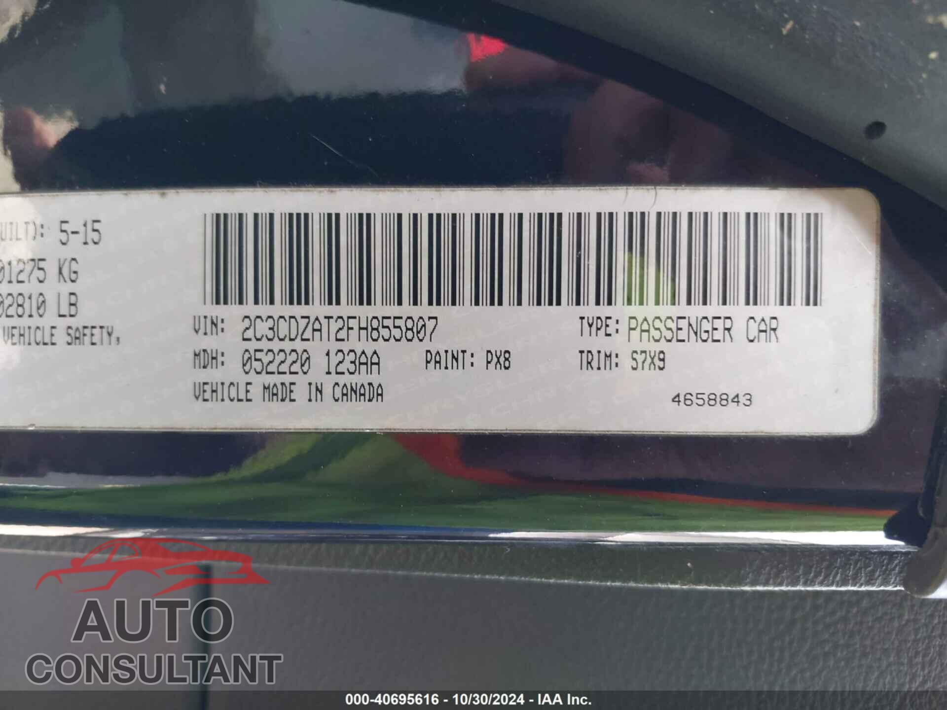 DODGE CHALLENGER 2015 - 2C3CDZAT2FH855807