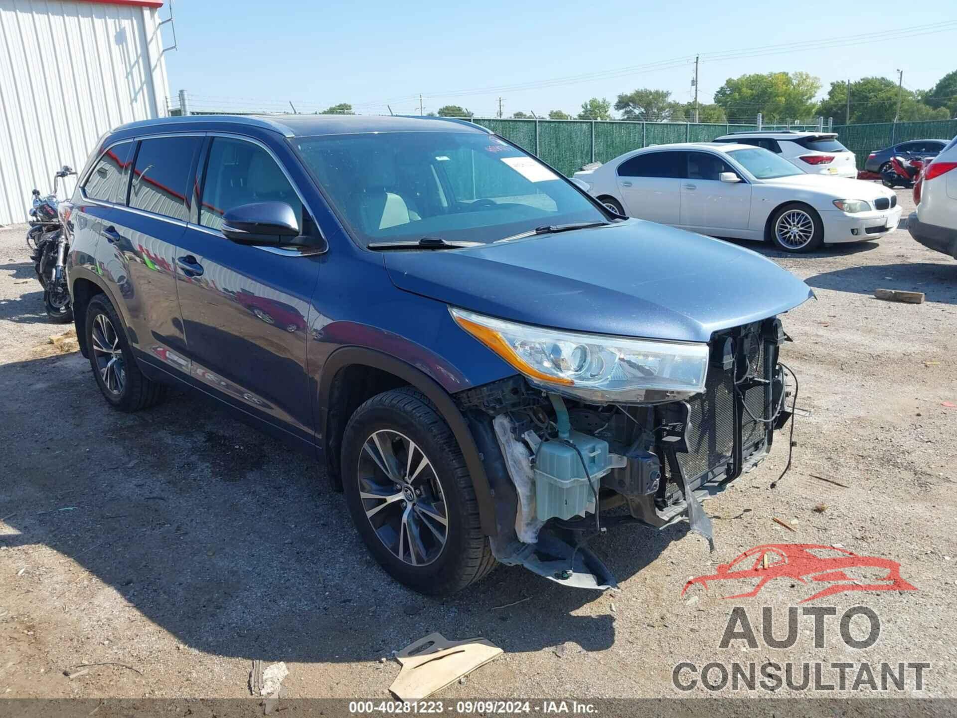 TOYOTA HIGHLANDER 2016 - 5TDJKRFH1GS354651