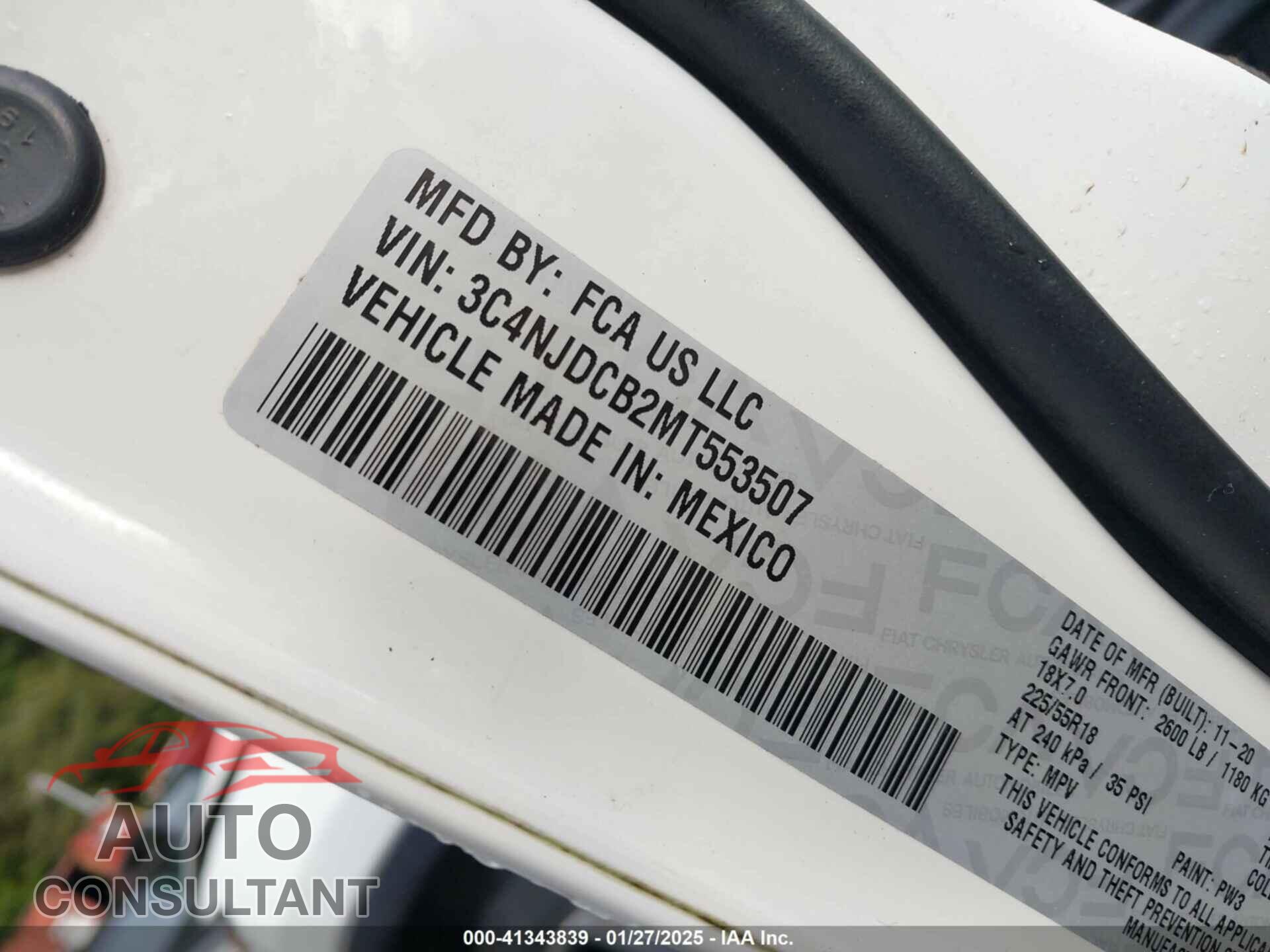 JEEP COMPASS 2021 - 3C4NJDCB2MT553507