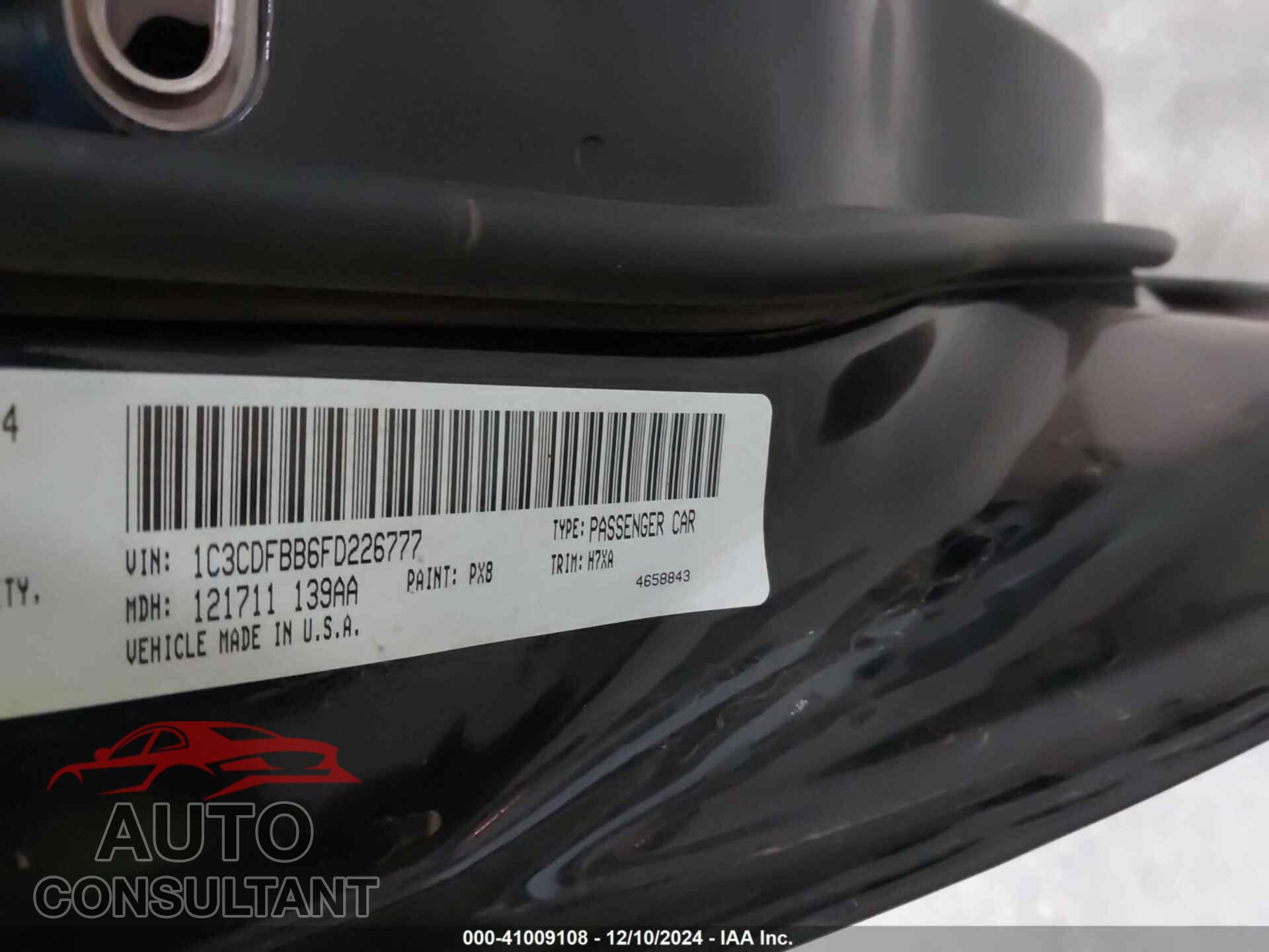 DODGE DART 2015 - 1C3CDFBB6FD226777