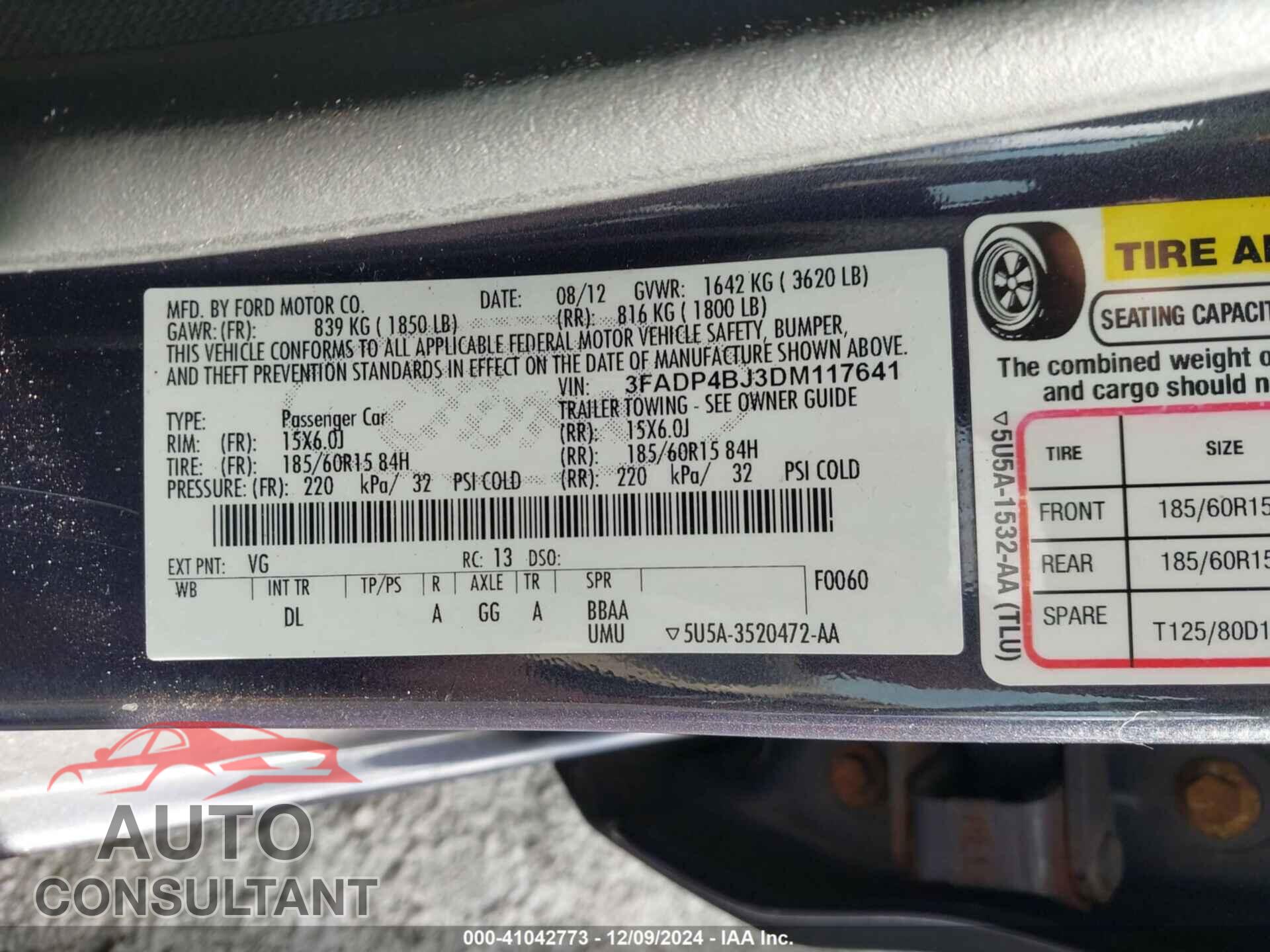 FORD FIESTA 2013 - 3FADP4BJ3DM117641