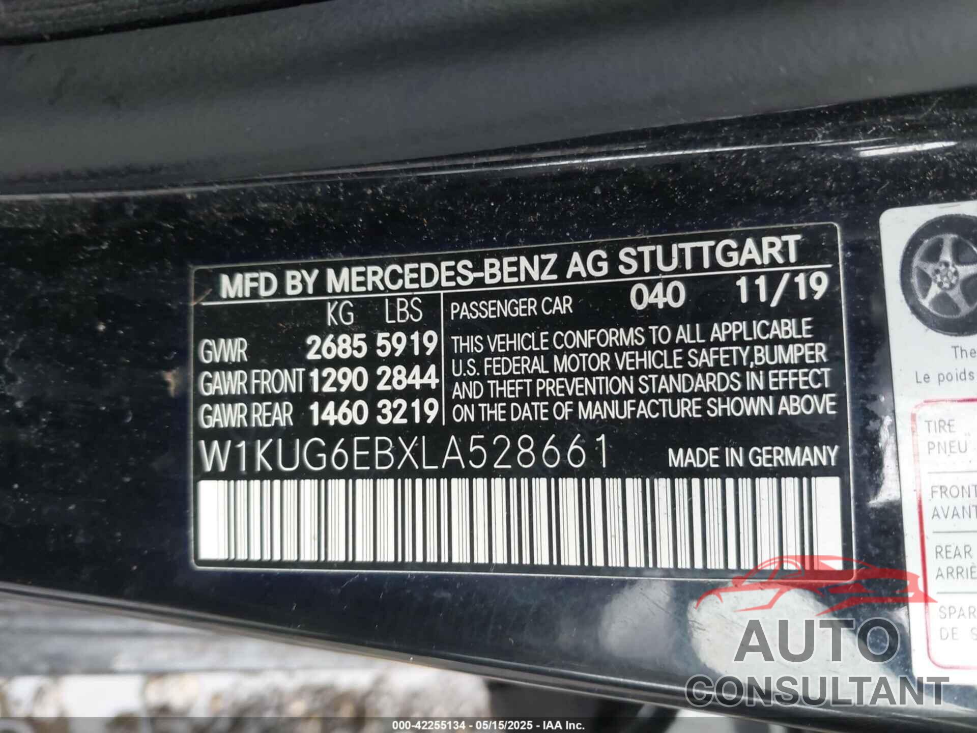 MERCEDES-BENZ S 450 2020 - W1KUG6EBXLA528661