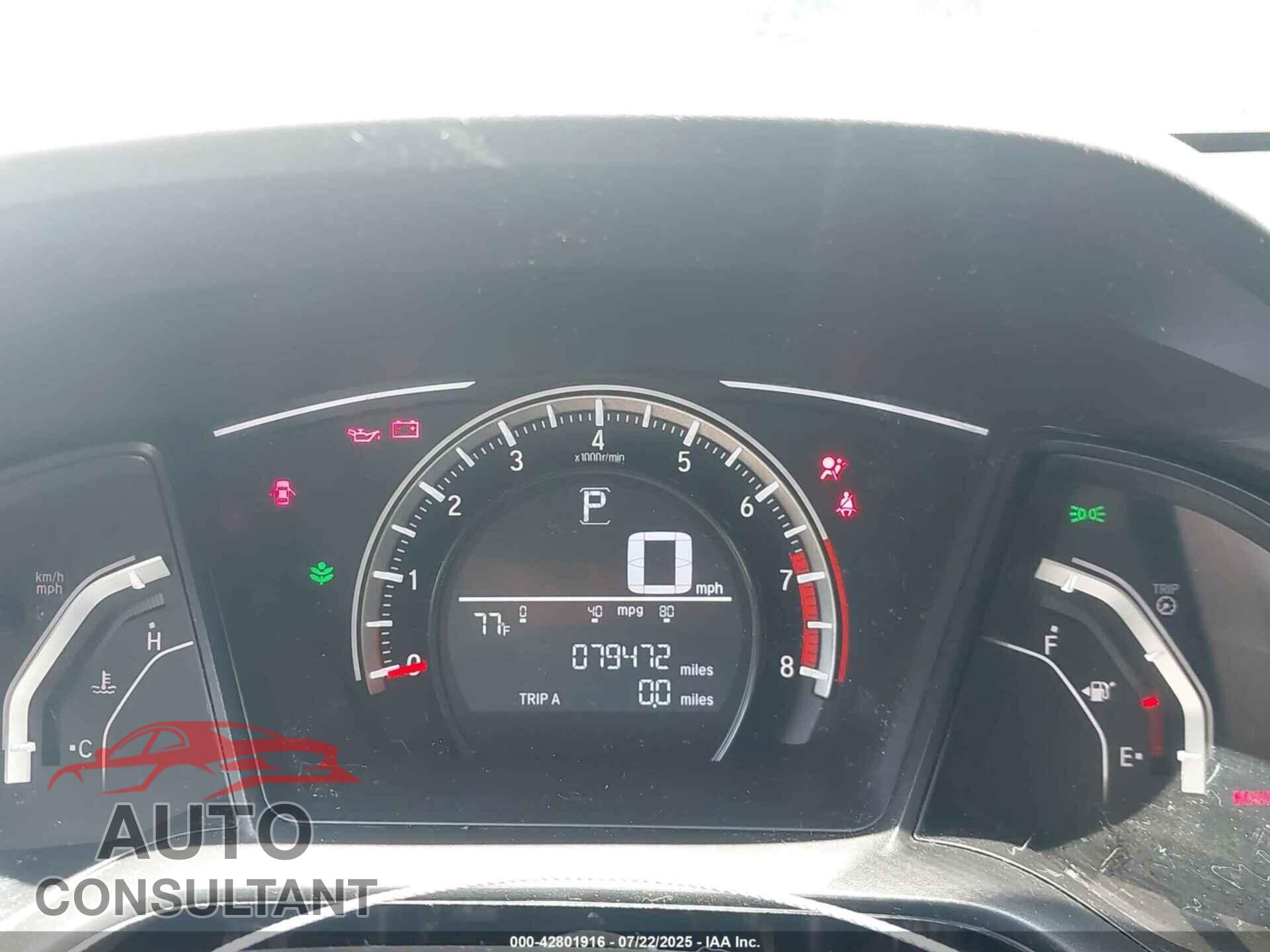 HONDA CIVIC 2017 - 19XFC2F55HE070872