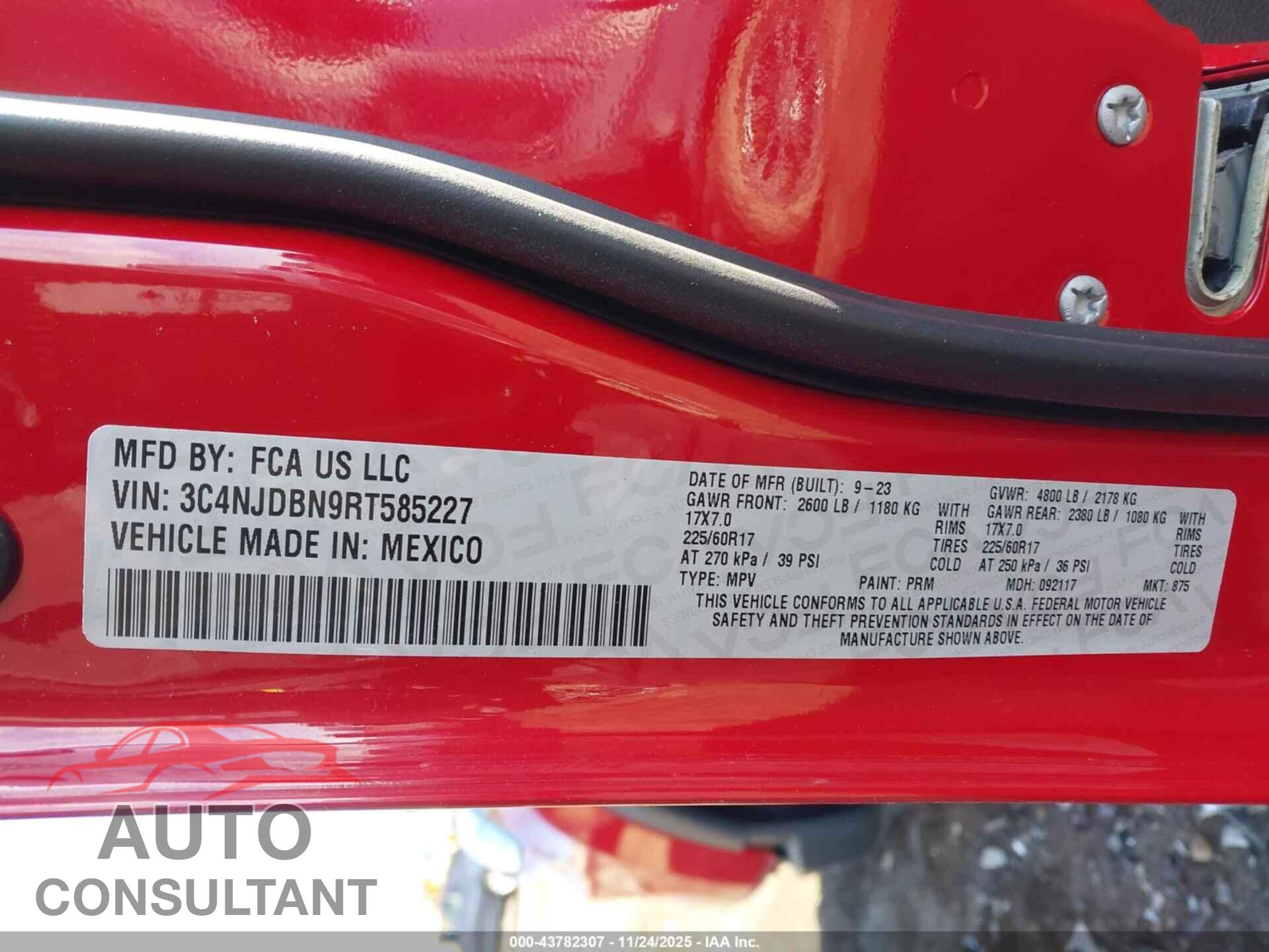 JEEP COMPASS 2024 - 3C4NJDBN9RT585227