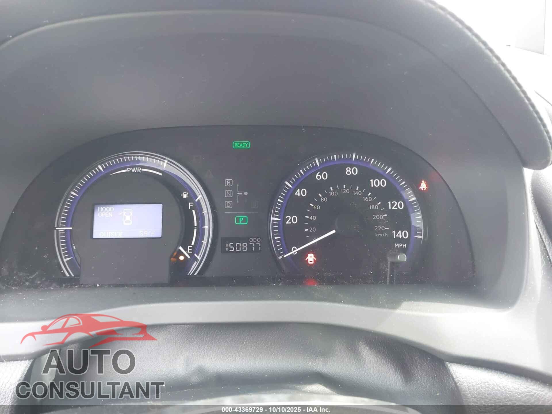 LEXUS HS 250H 2011 - JTHBB1BAXB2044687