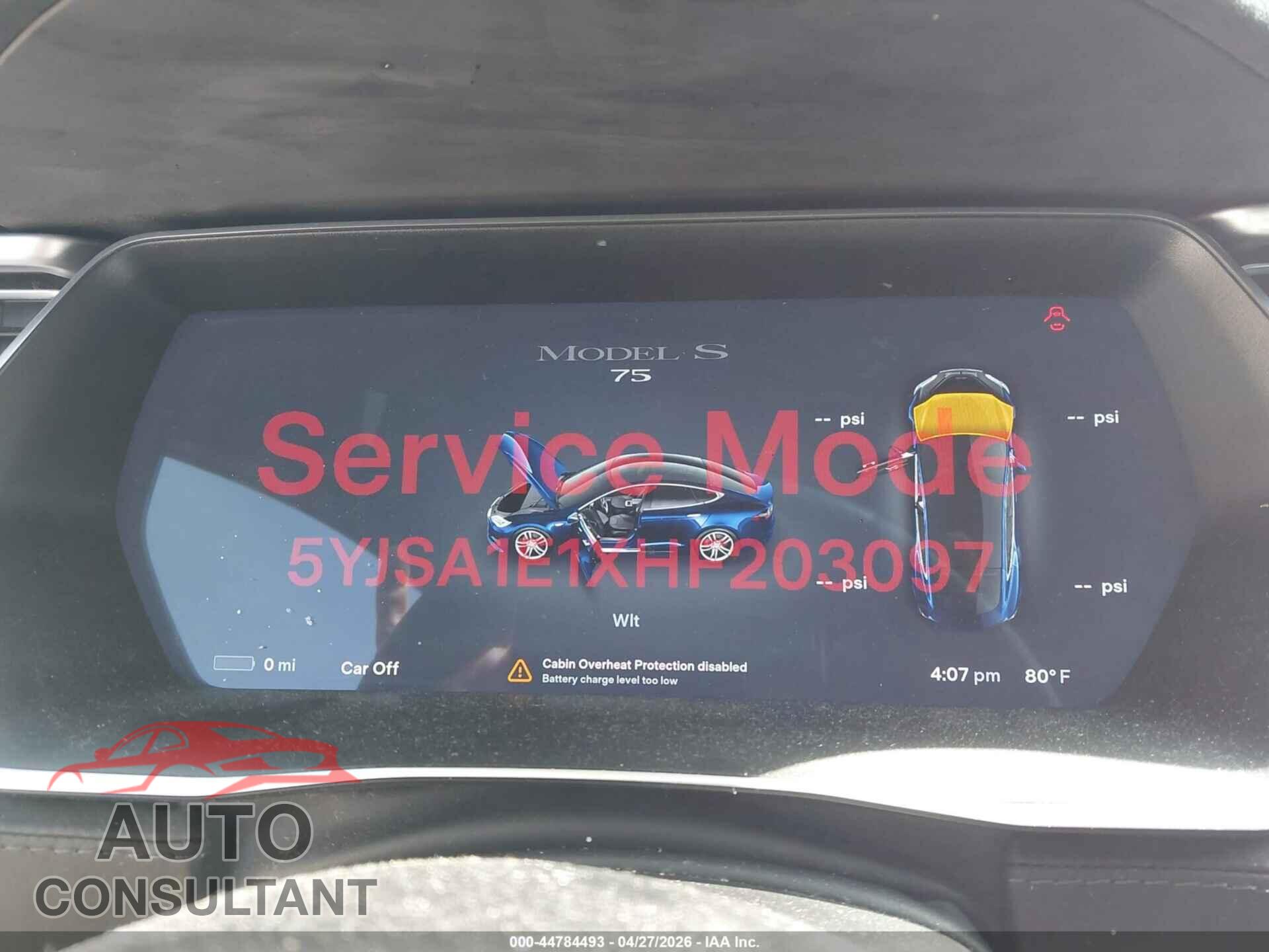 TESLA MODEL S 2017 - 5YJSA1E1XHF203097