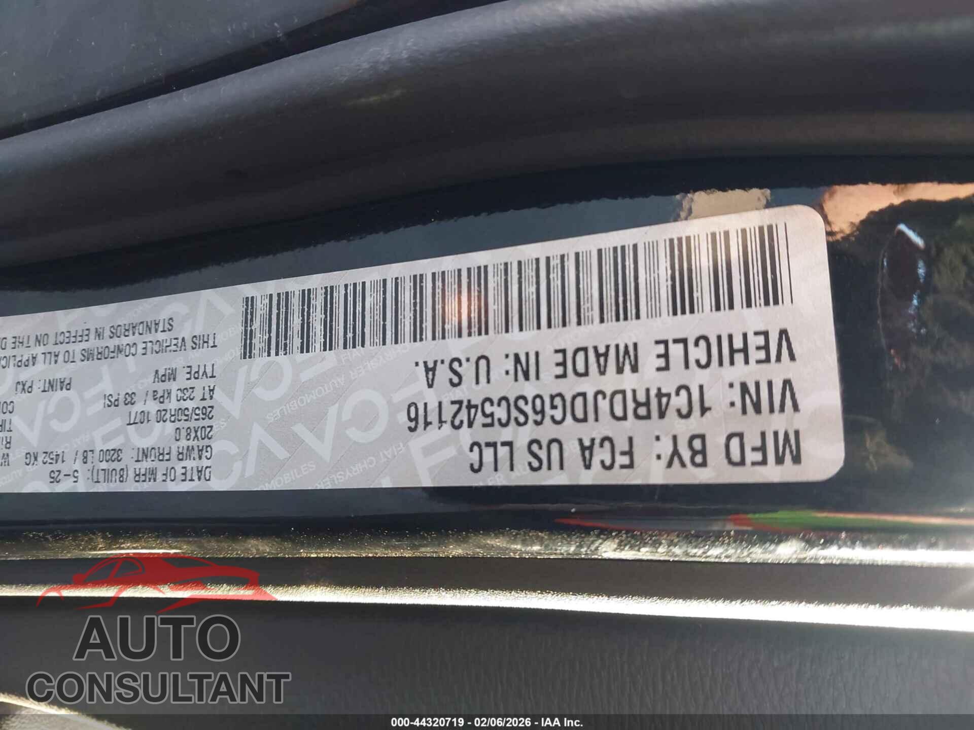 DODGE DURANGO 2025 - 1C4RDJDG6SC542116