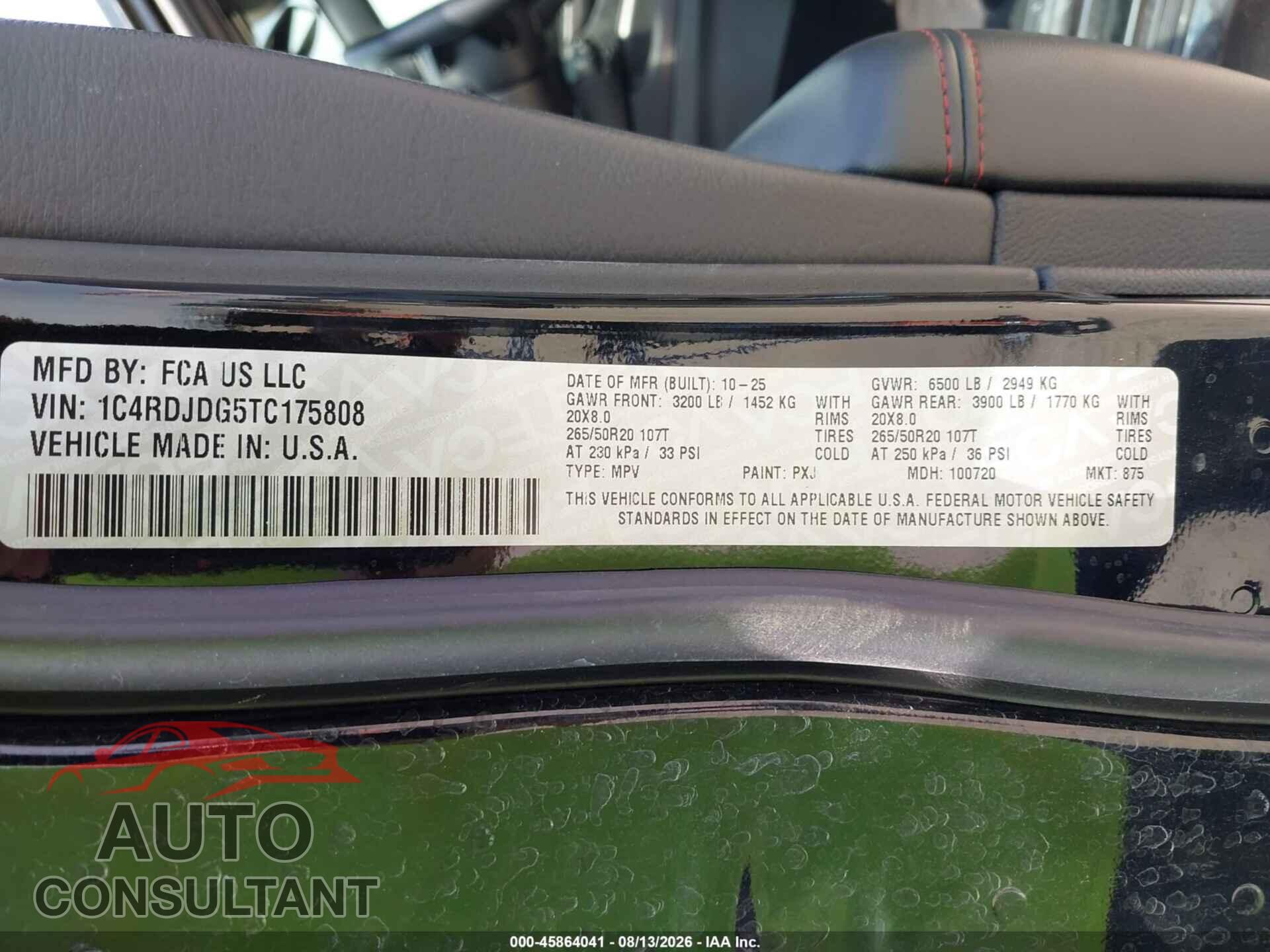 DODGE DURANGO 2026 - 1C4RDJDG5TC175808