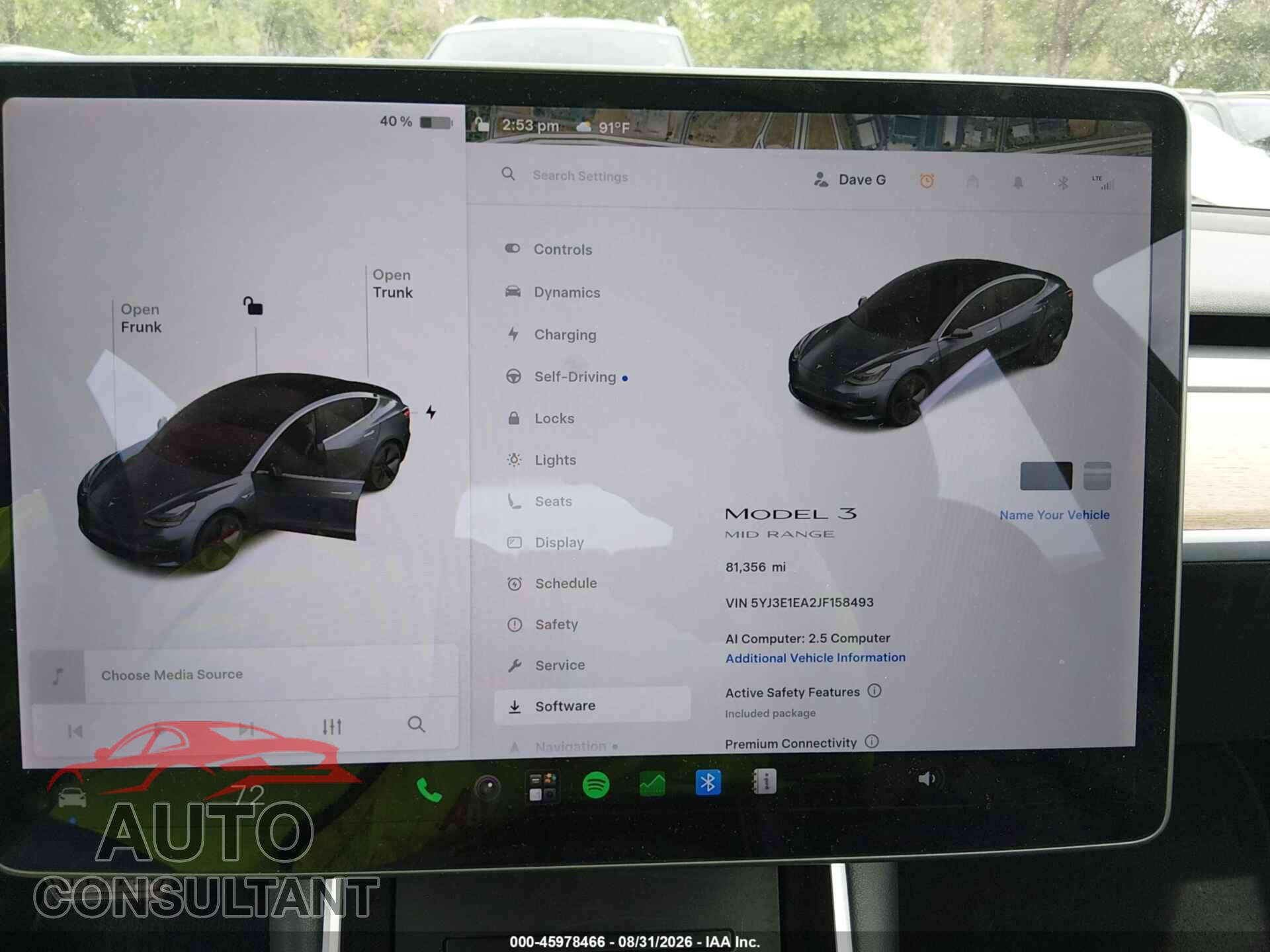 TESLA MODEL 3 2018 - 5YJ3E1EA2JF158493