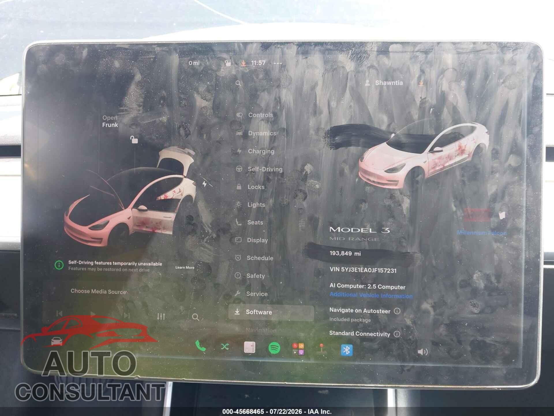 TESLA MODEL 3 2018 - 5YJ3E1EA0JF157231