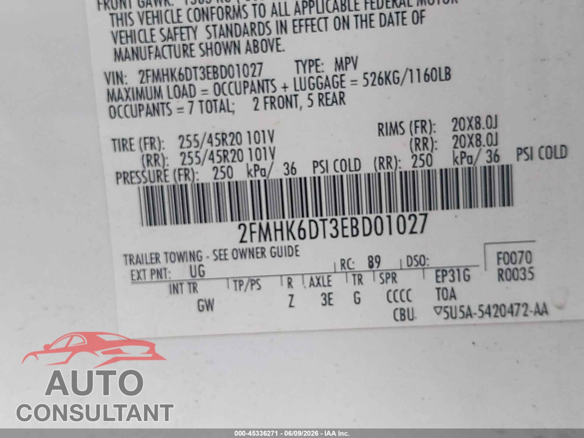 FORD FLEX 2014 - 2FMHK6DT3EBD01027