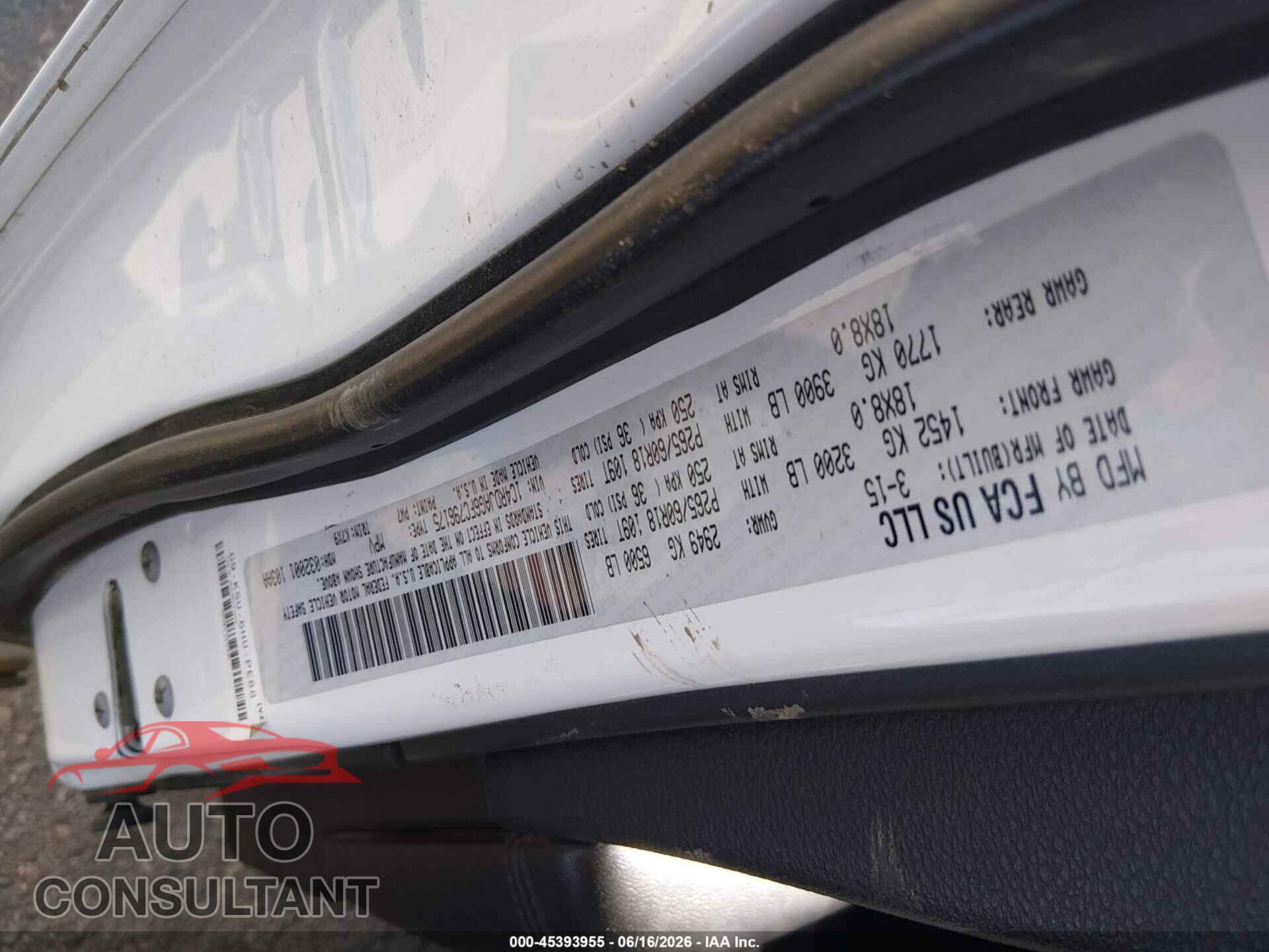 DODGE DURANGO 2015 - 1C4RDJAG6FC796175