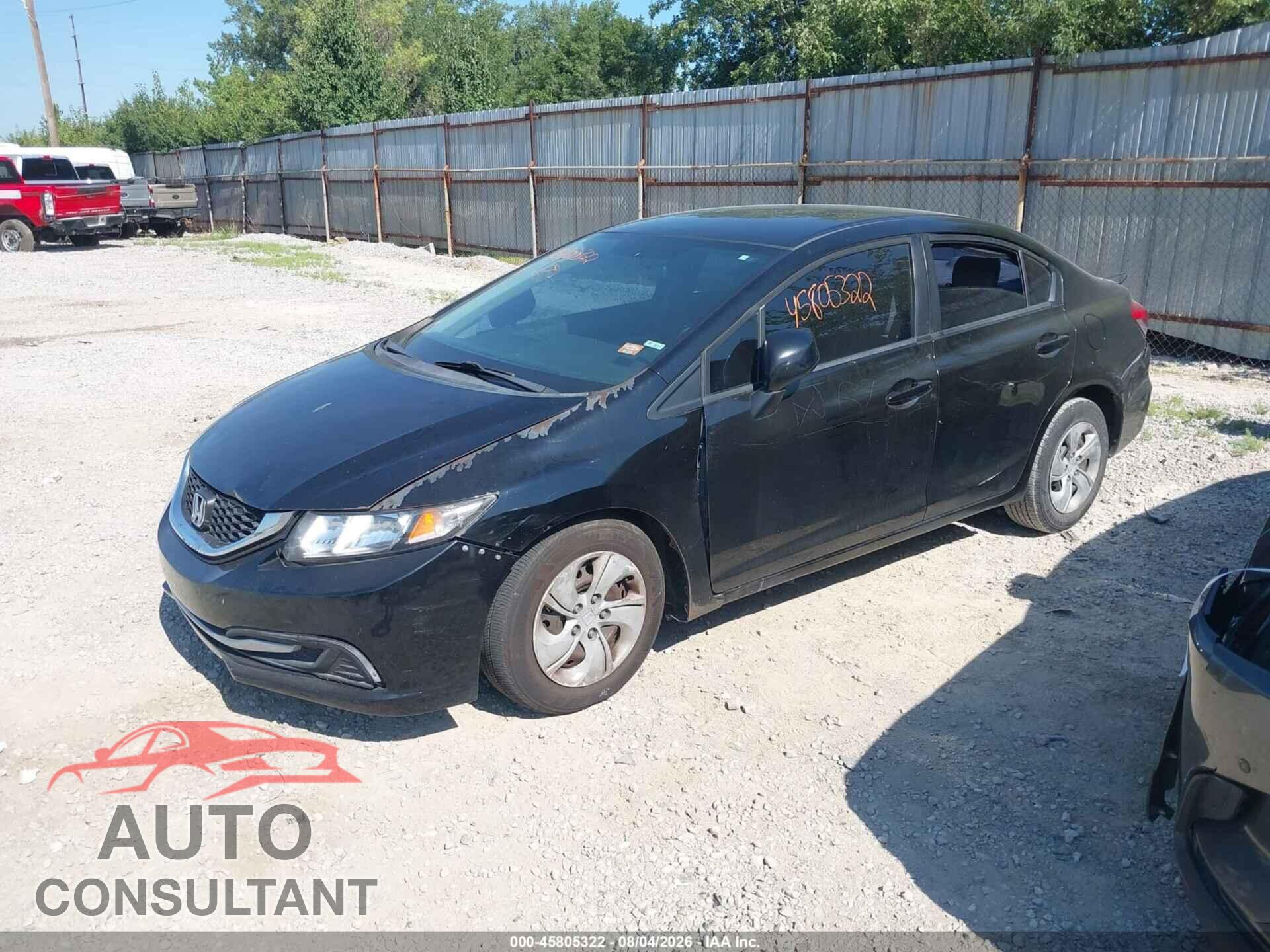 HONDA CIVIC 2013 - 19XFB2F53DE268539