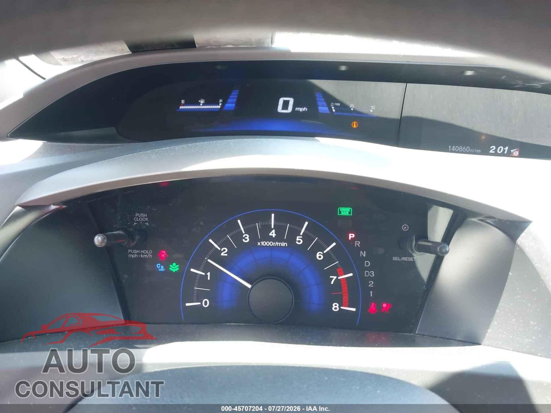 HONDA CIVIC 2012 - 19XFB2F51CE313511